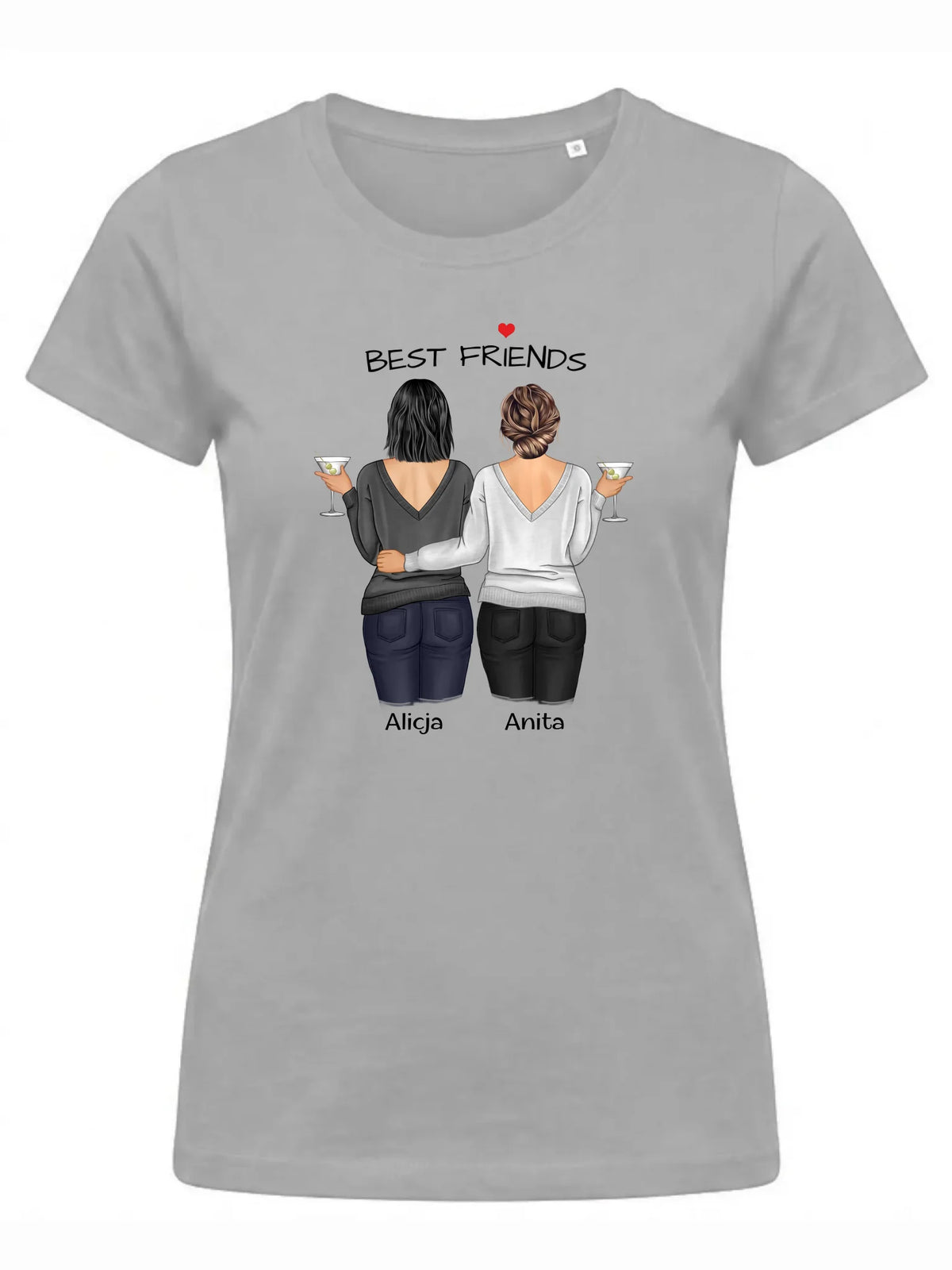 Koszulka damska - prezent dla przyjaciółki - Best Friends - personalizowane postacie 2-4 osoby PR03