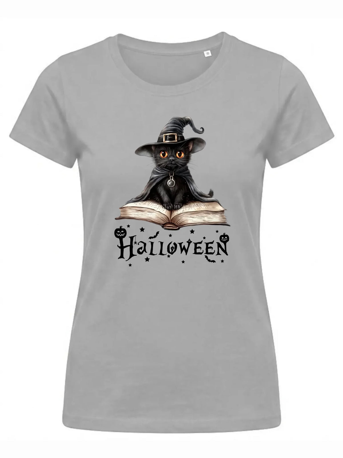 Koszulka damska na Halloween - Kot Czarodziej HL06