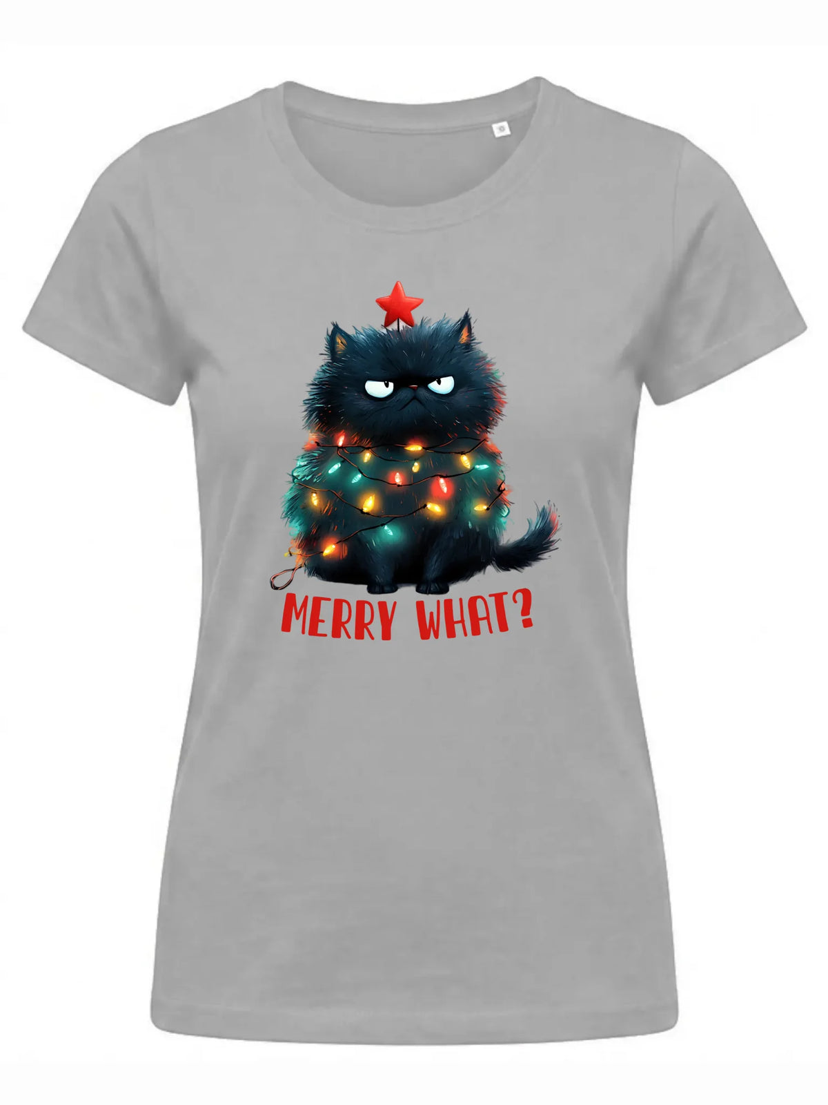 Koszulka damska świąteczna - Grumpy Cat Merry what? BN37