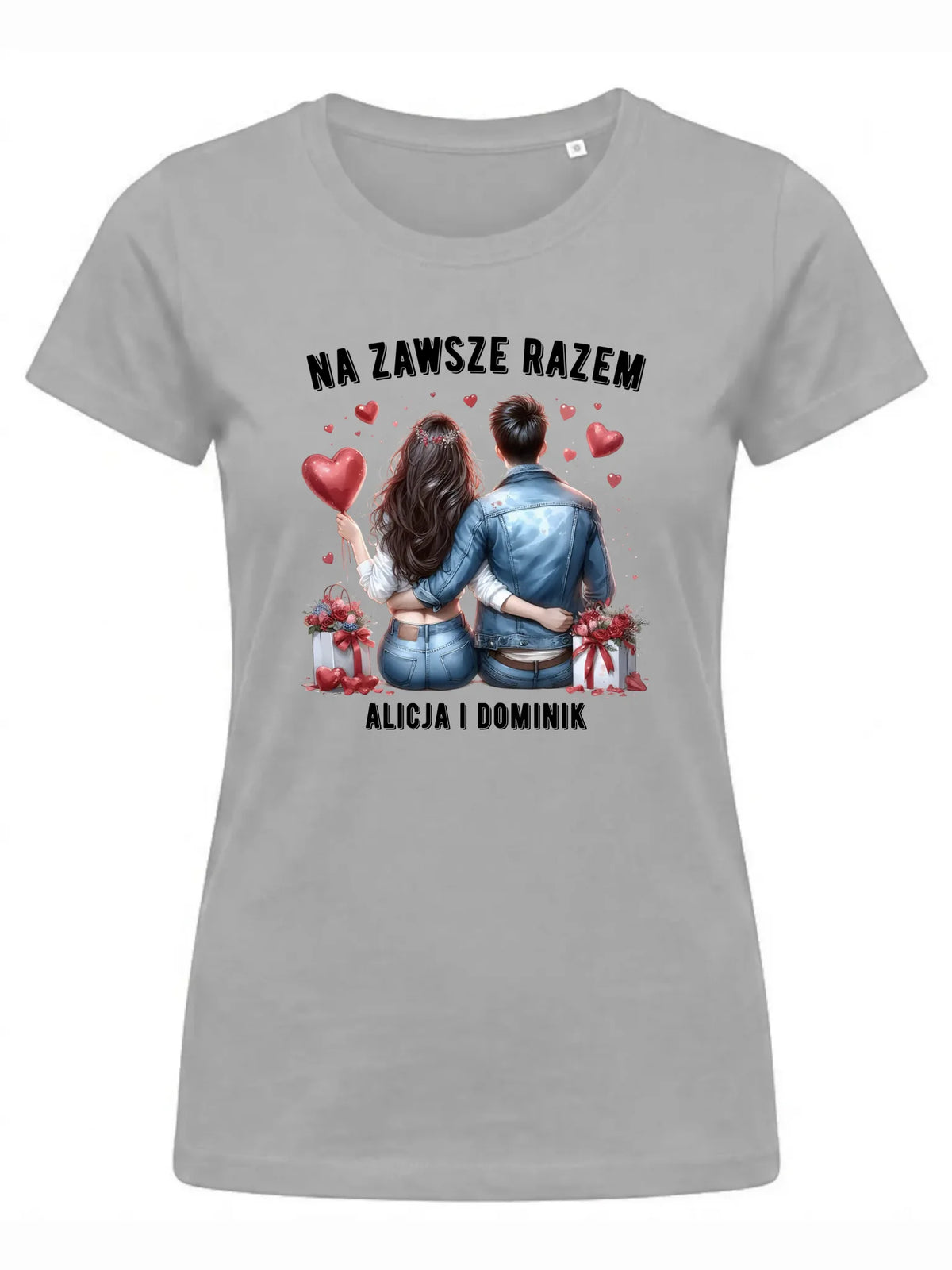 Koszulka damska dla par - Na zawsze razem - personalizowana W07