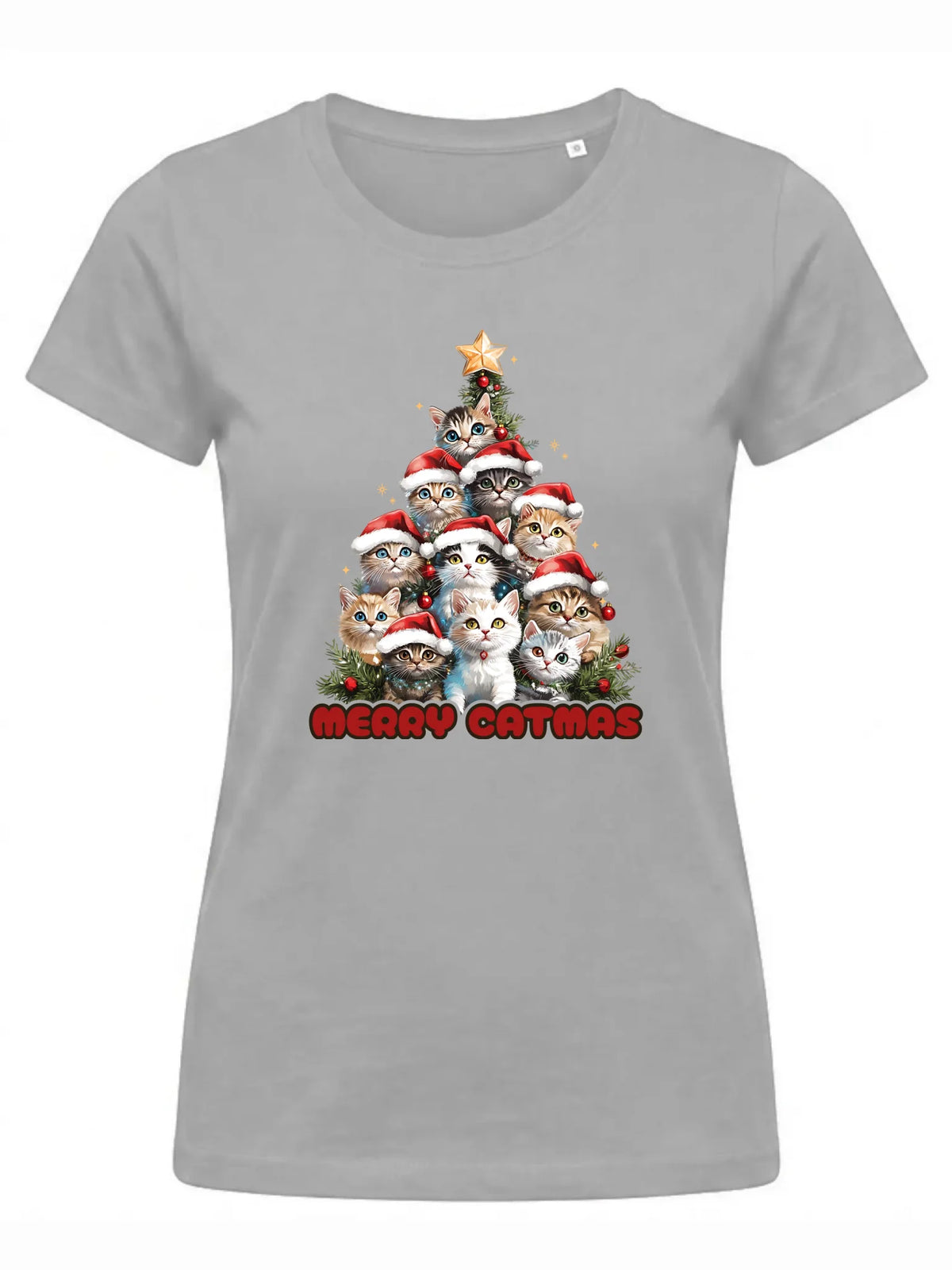 Koszulka damska świąteczna - Kocia choinka Merry Catmas BN20
