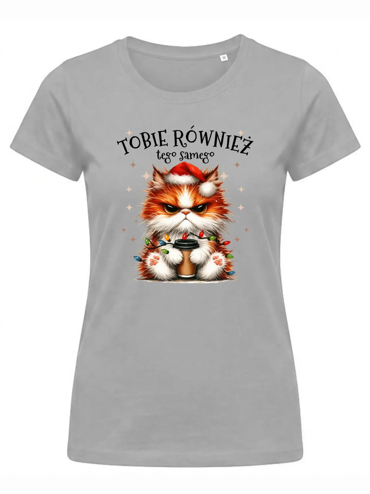 Koszulka damska świąteczna - Grumpy Cat Tobie również tego samego BN32