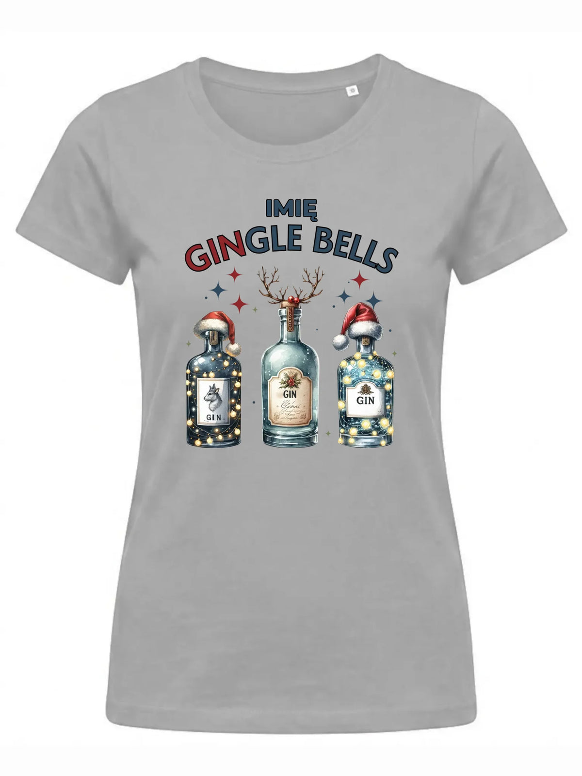 Koszulka damska świąteczna - Gin Gingle bells - personalizowana BN68
