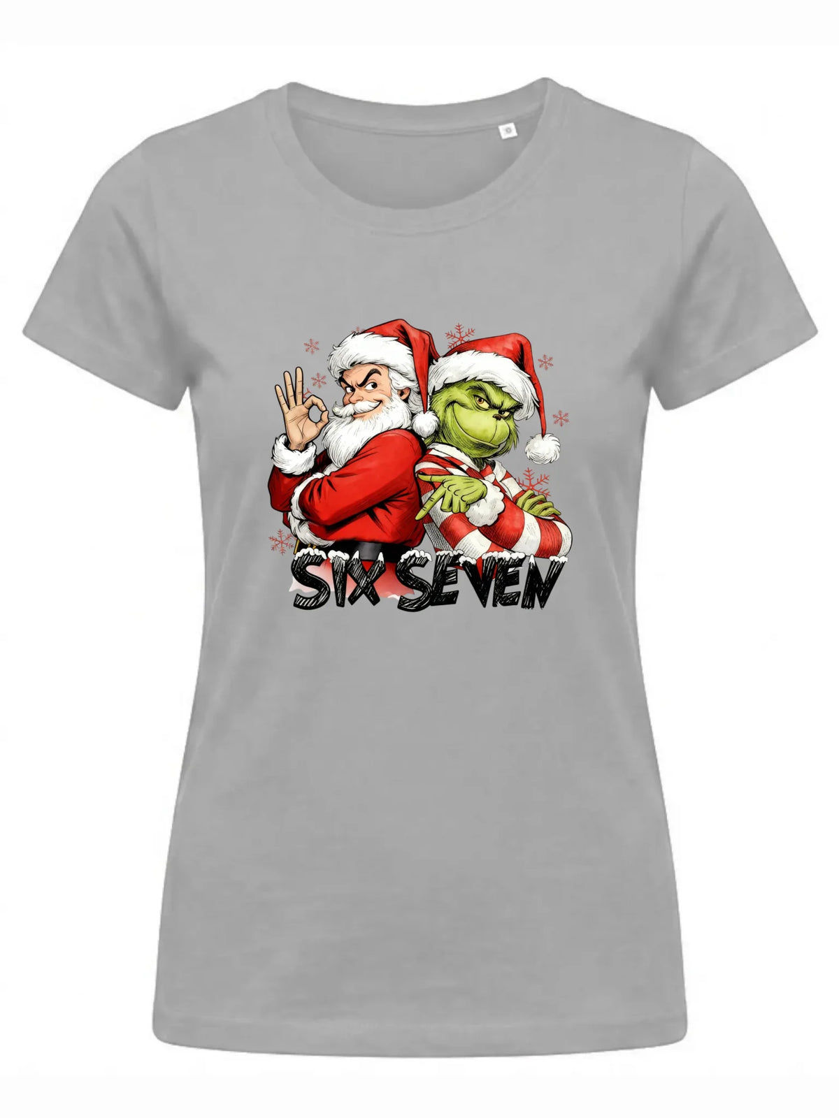 Koszulka damska świąteczna - Mikołaj i Grinch six seven 67 BN148