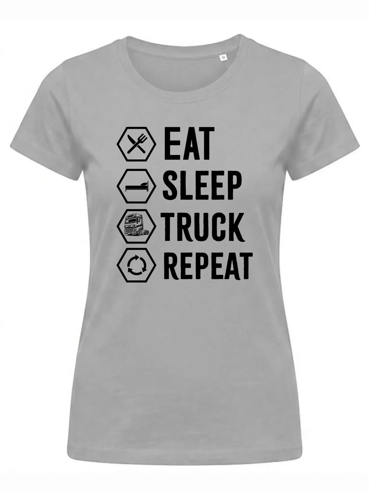 Koszulka damska dla kierowcy ciężarówki - Eat Sleep Truck Repeat ZKT05