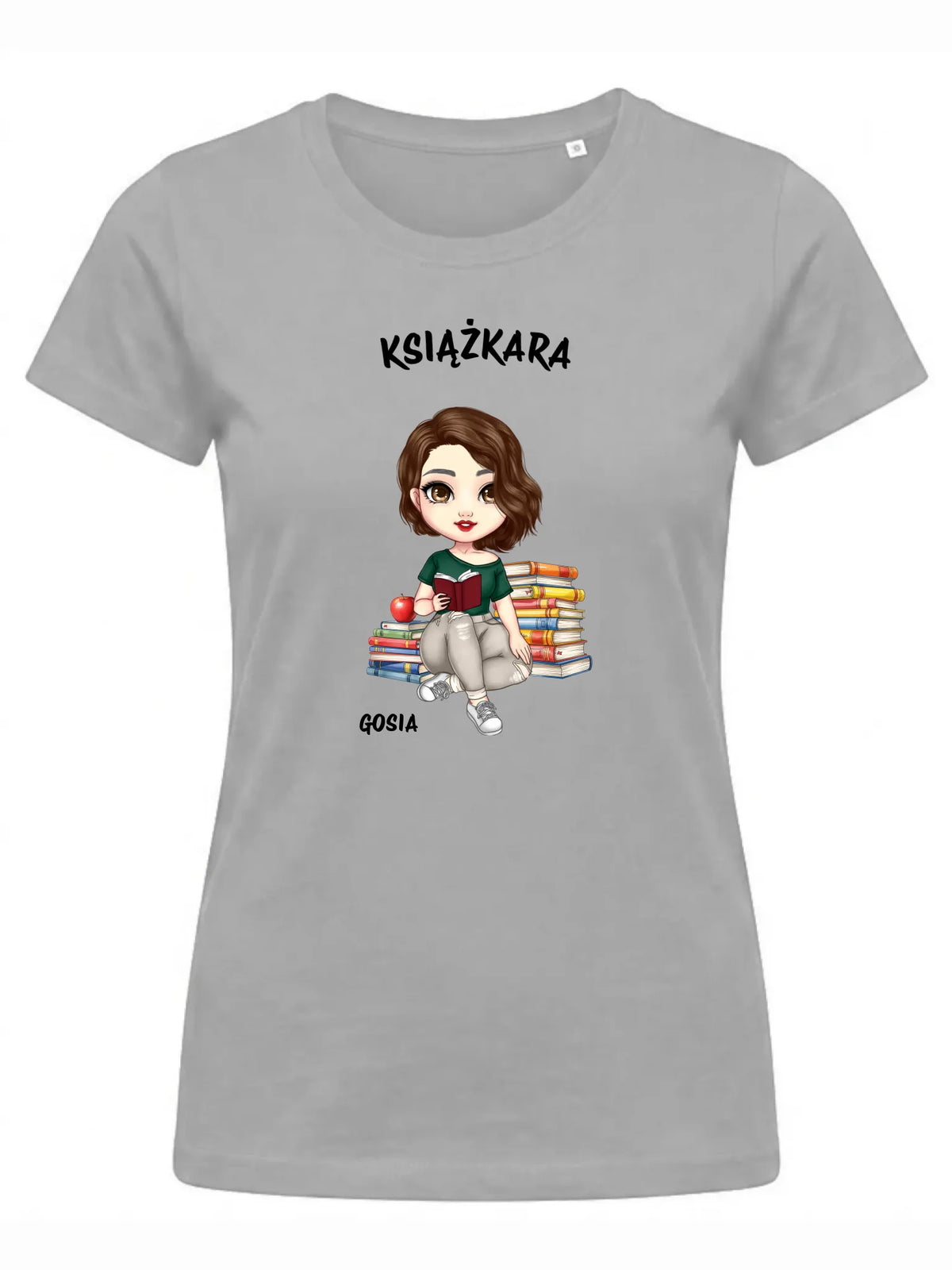 Koszulka damska - Książkara - Prezent dla miłośniczki czytania książek - personalizowana DZ03
