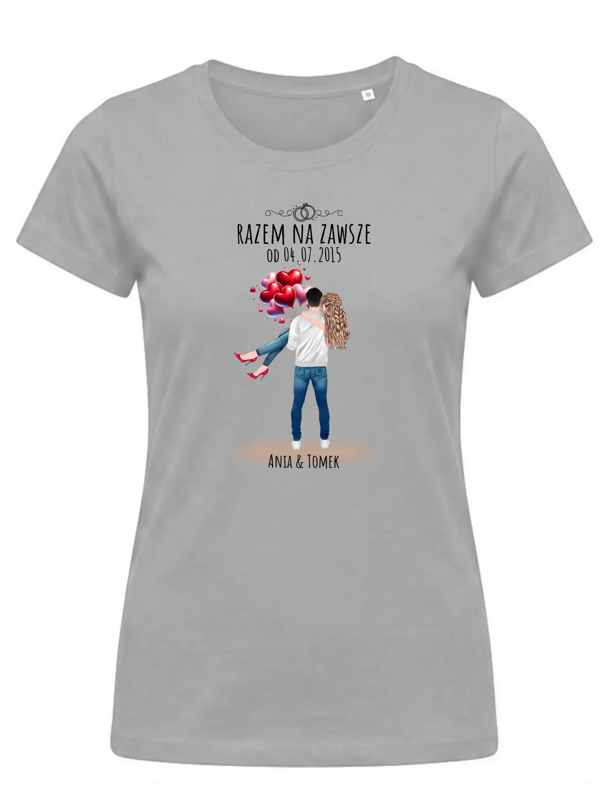 Koszulka damska dla par na rocznicę - Razem na zawsze - personalizowana W14