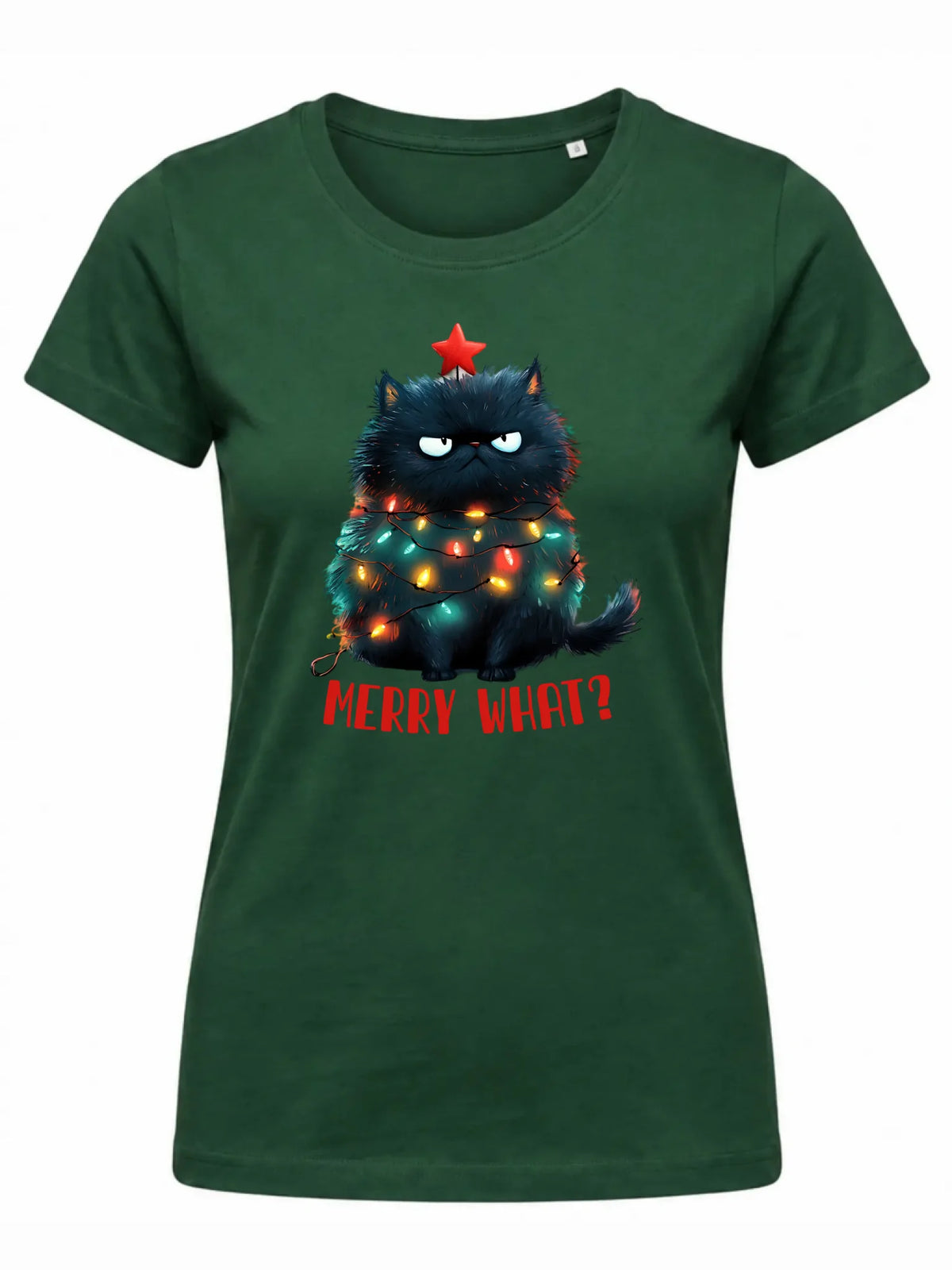 Koszulka damska świąteczna - Grumpy Cat Merry what? BN37