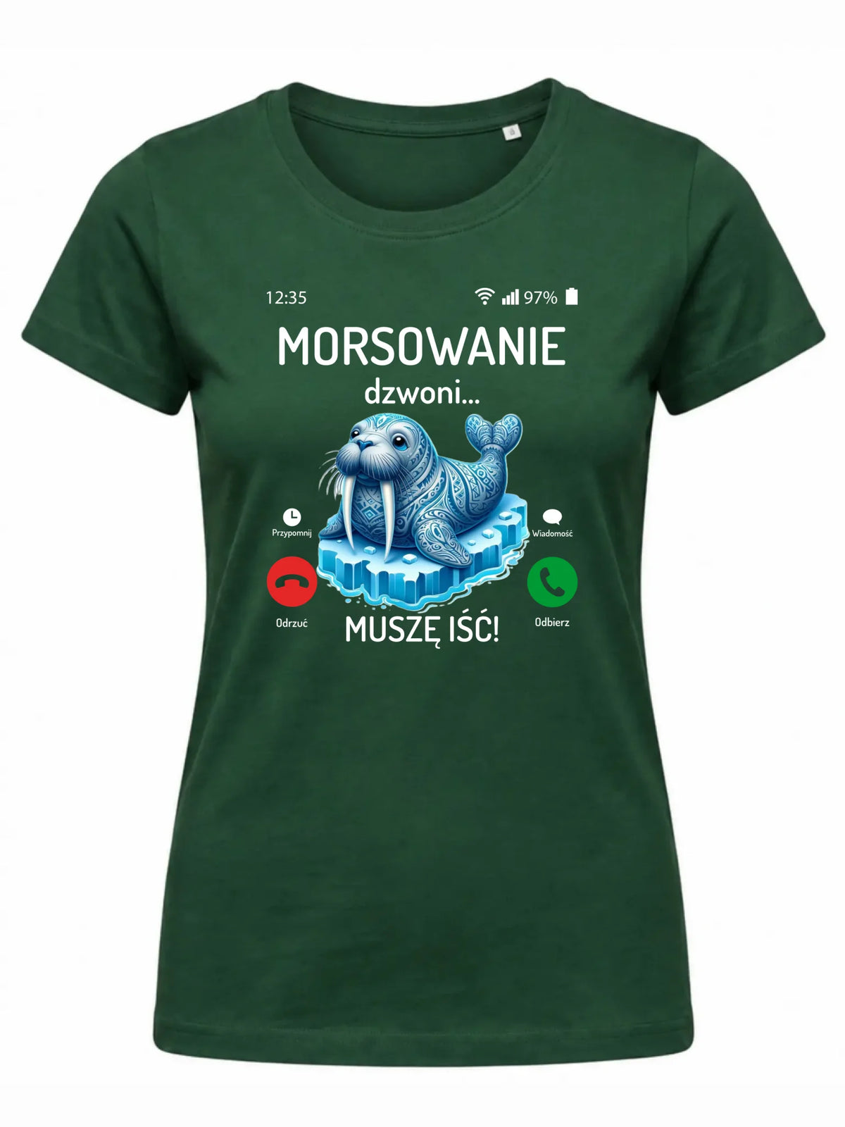Koszulka damska - prezent dla morsa - Morsowanie dzwoni muszę iść - Mors HM04