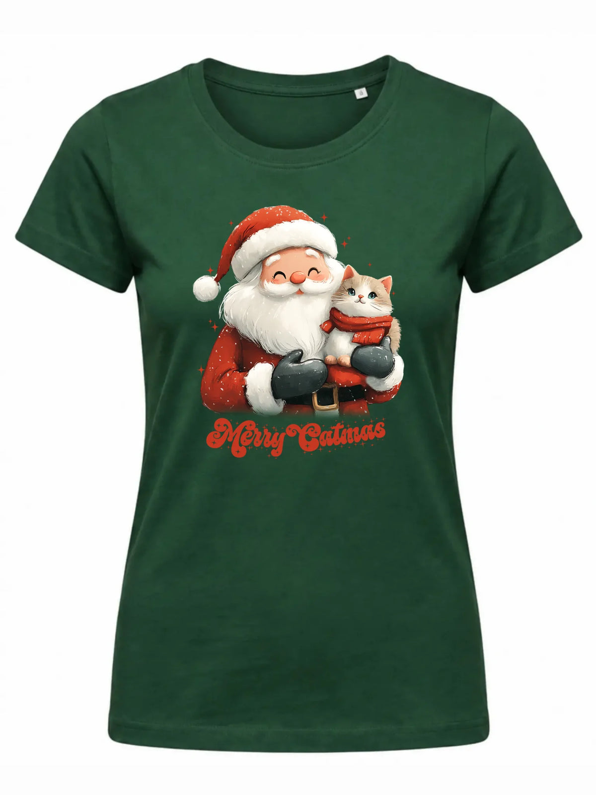 Koszulka damska świąteczna - prezent dla kociary - Merry Catmas BN38