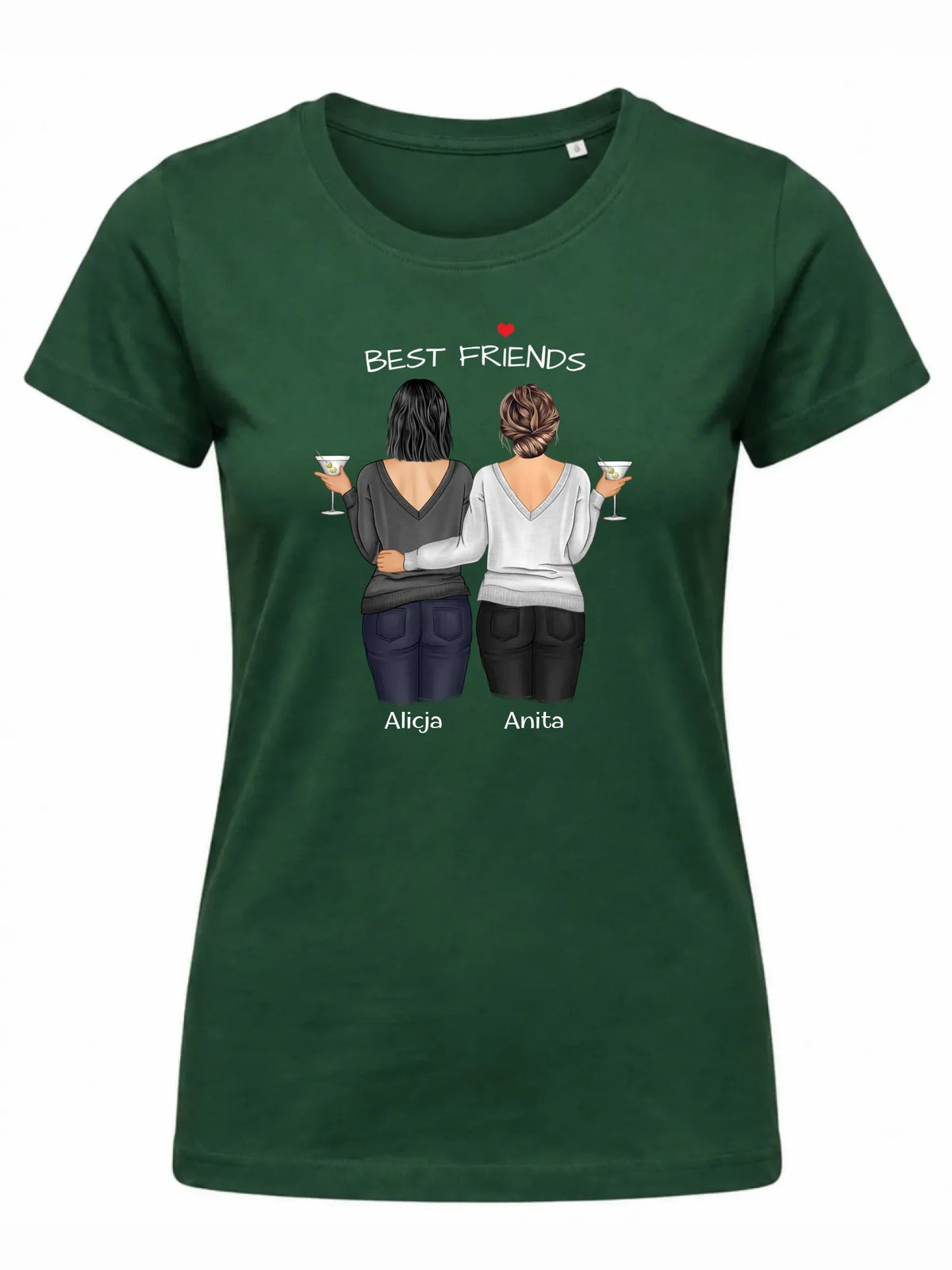 Koszulka damska - prezent dla przyjaciółki - Best Friends - personalizowane postacie 2-4 osoby PR03