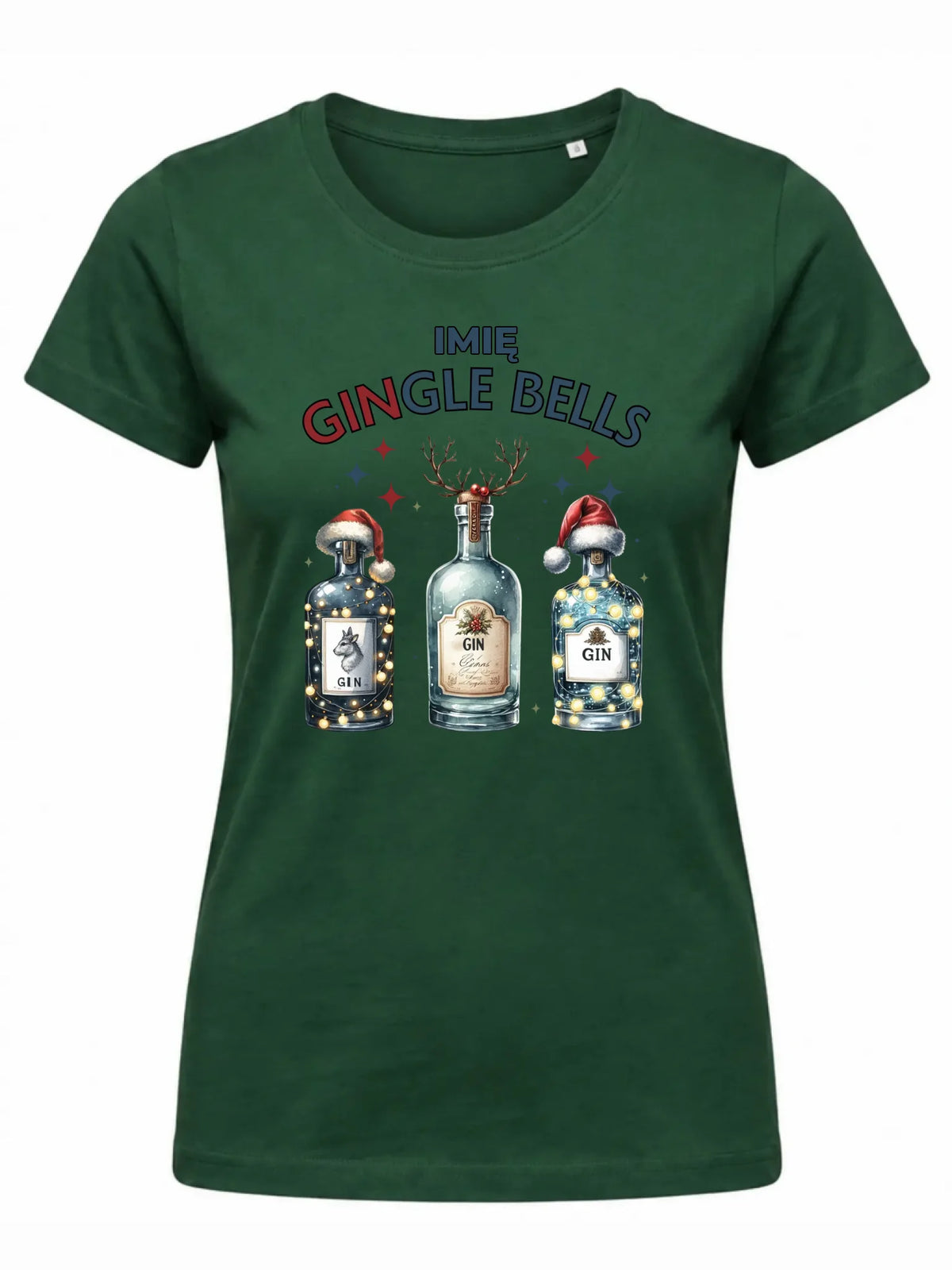 Koszulka damska świąteczna - Gin Gingle bells - personalizowana BN68