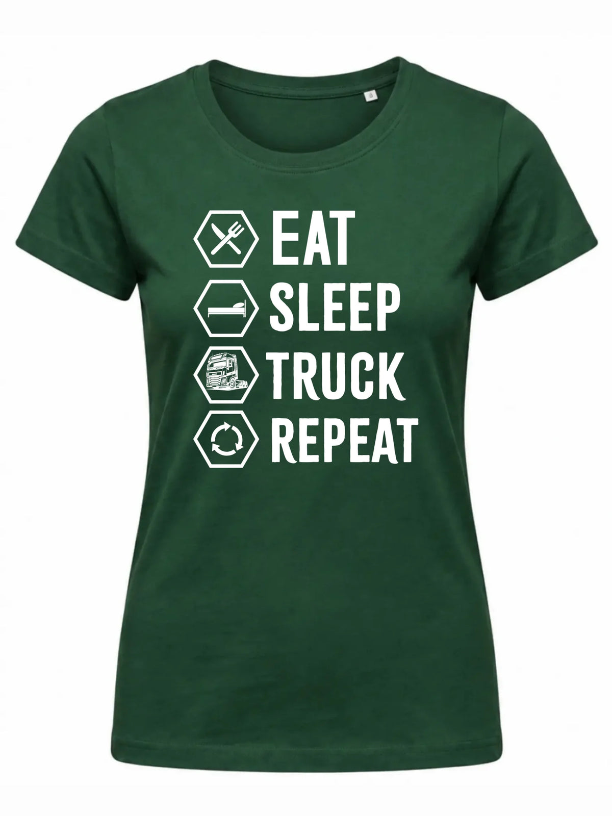 Koszulka damska dla kierowcy ciężarówki - Eat Sleep Truck Repeat ZKT05