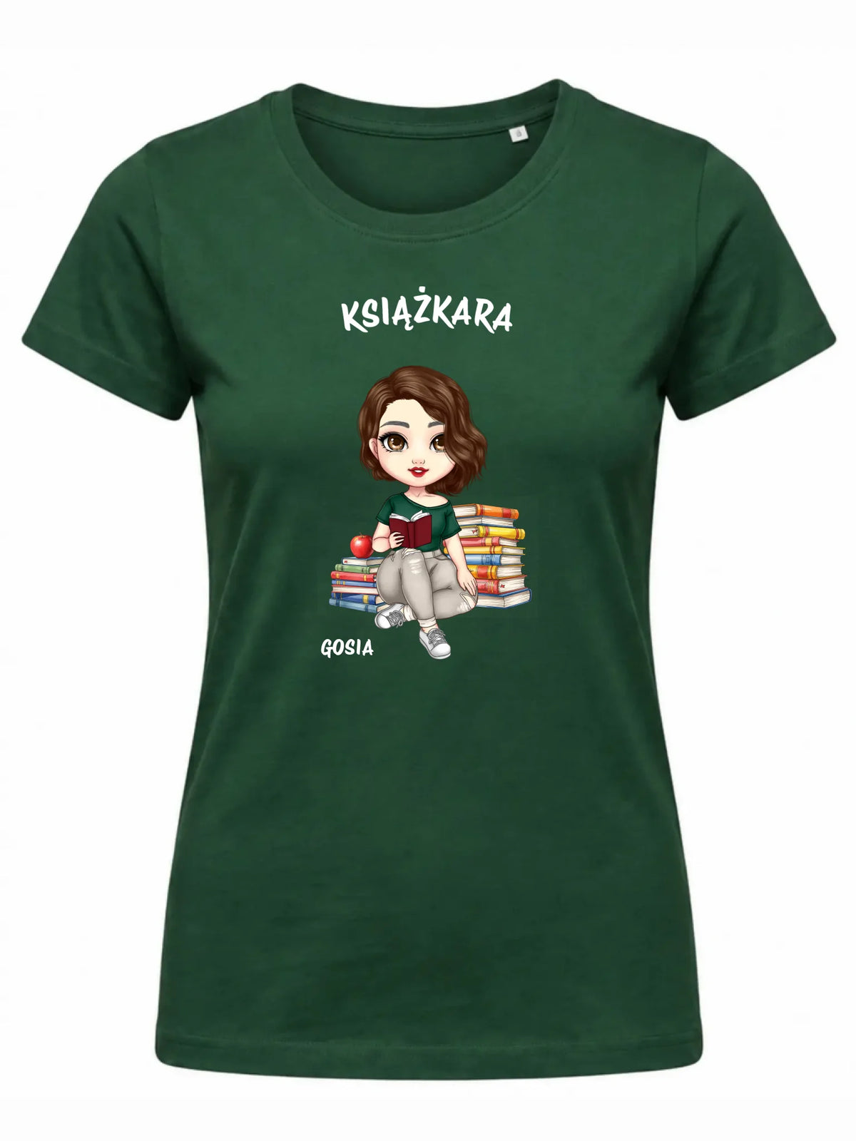 Koszulka damska - Książkara - Prezent dla miłośniczki czytania książek - personalizowana DZ03