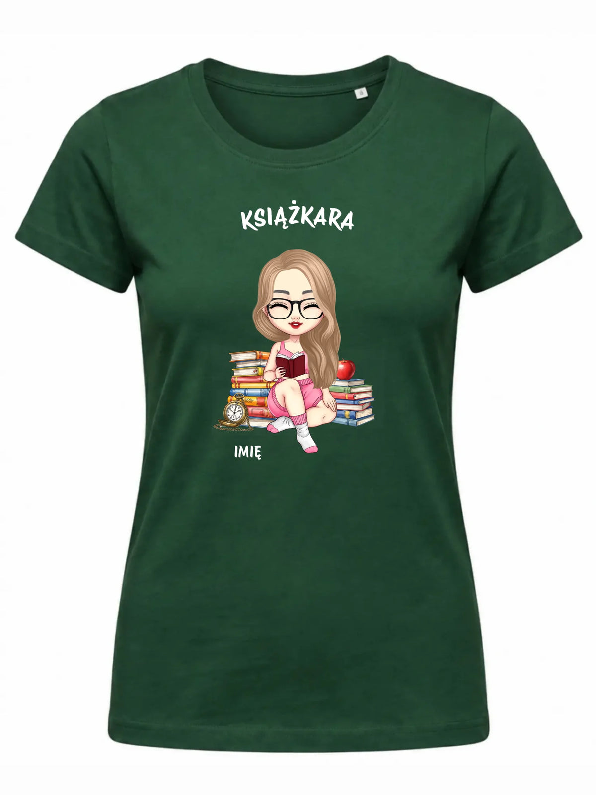 Koszulka damska - Książkara - Prezent dla miłośniczki czytania książek - personalizowana DZ04