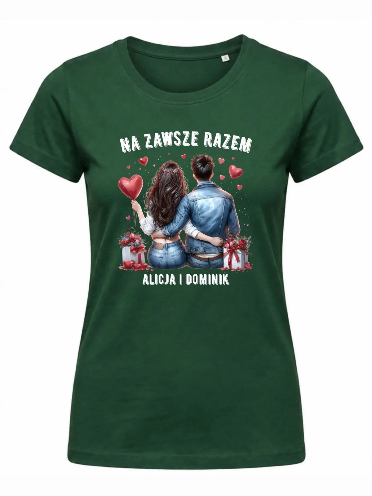 Koszulka damska dla par - Na zawsze razem - personalizowana W07