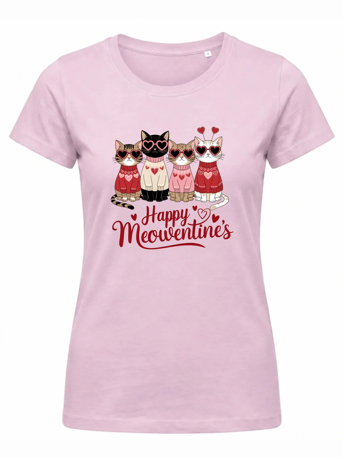 Koszulka damska na Walentynki dla kociary - Happy Meowentine's W25