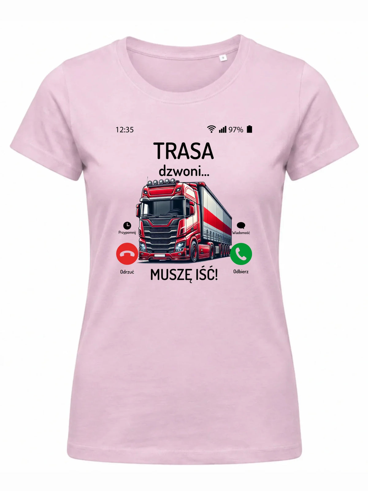 Koszulka damska dla zawodowego kierowcy - Trasa dzwoni muszę iść ZKT03