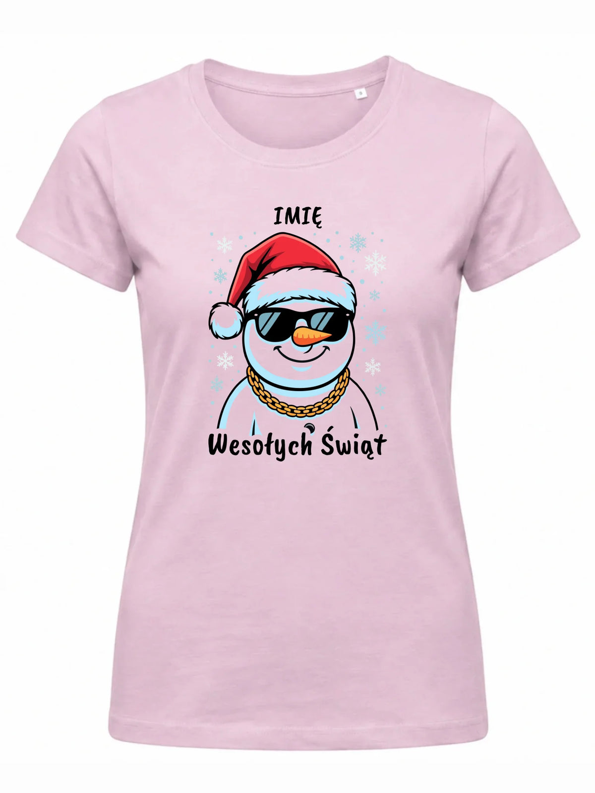 Koszulka damska świąteczna - Wesoły bałwan Wesołych Świąt - personalizowana BN82