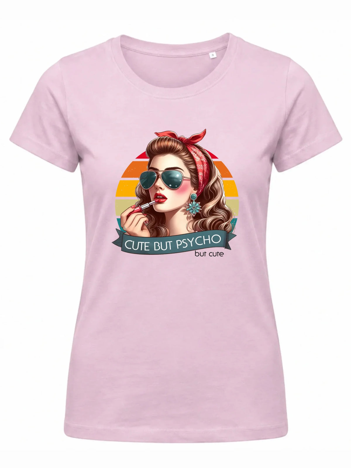 Koszulka damska – Cute but psycho - w stylu retro DZ09
