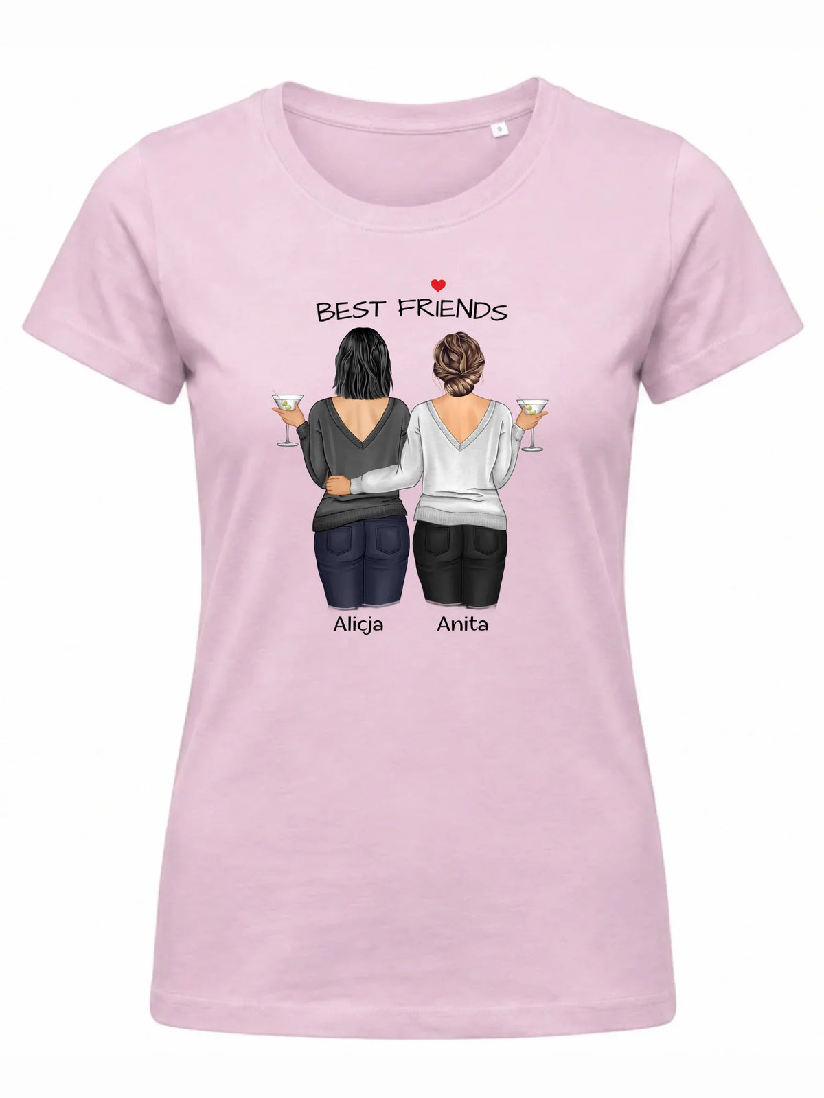 Koszulka damska - prezent dla przyjaciółki - Best Friends - personalizowane postacie 2-4 osoby PR03