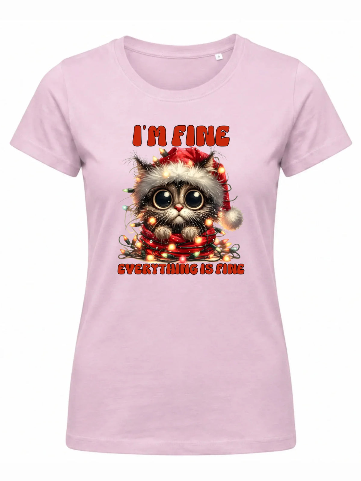 Koszulka damska świąteczna - Kotek I'm fine everything is fine BN67