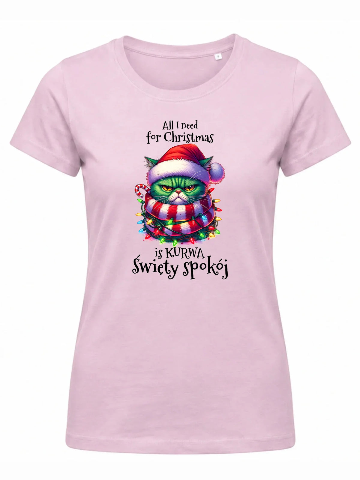 Koszulka damska świąteczna - All I need for Christmas is ku*wa święty spokój - bez cenzury BN101