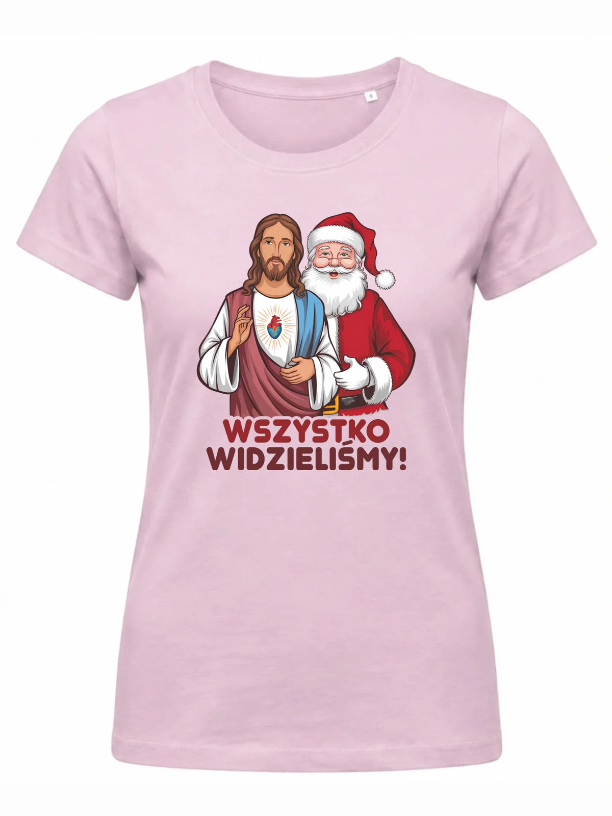 Koszulka damska świąteczna - Jezus i Mikołaj Wszystko widzieliśmy BN89