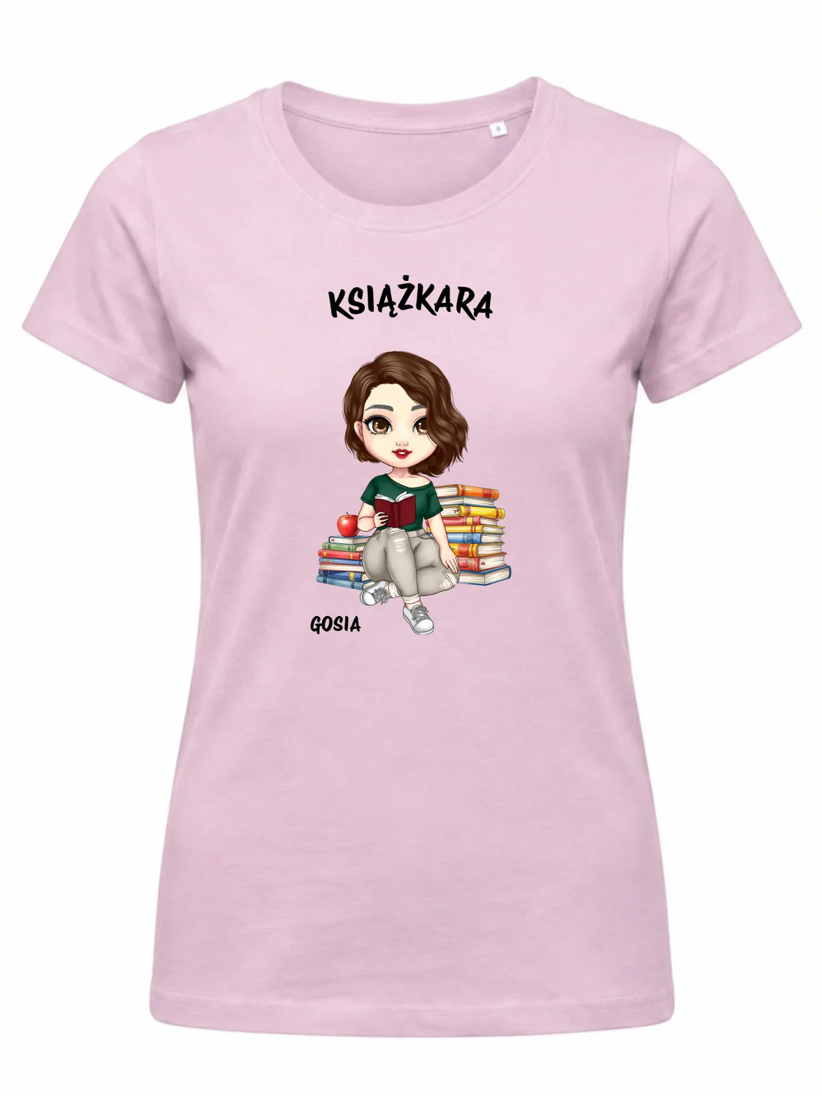 Koszulka damska - Książkara - Prezent dla miłośniczki czytania książek - personalizowana DZ03