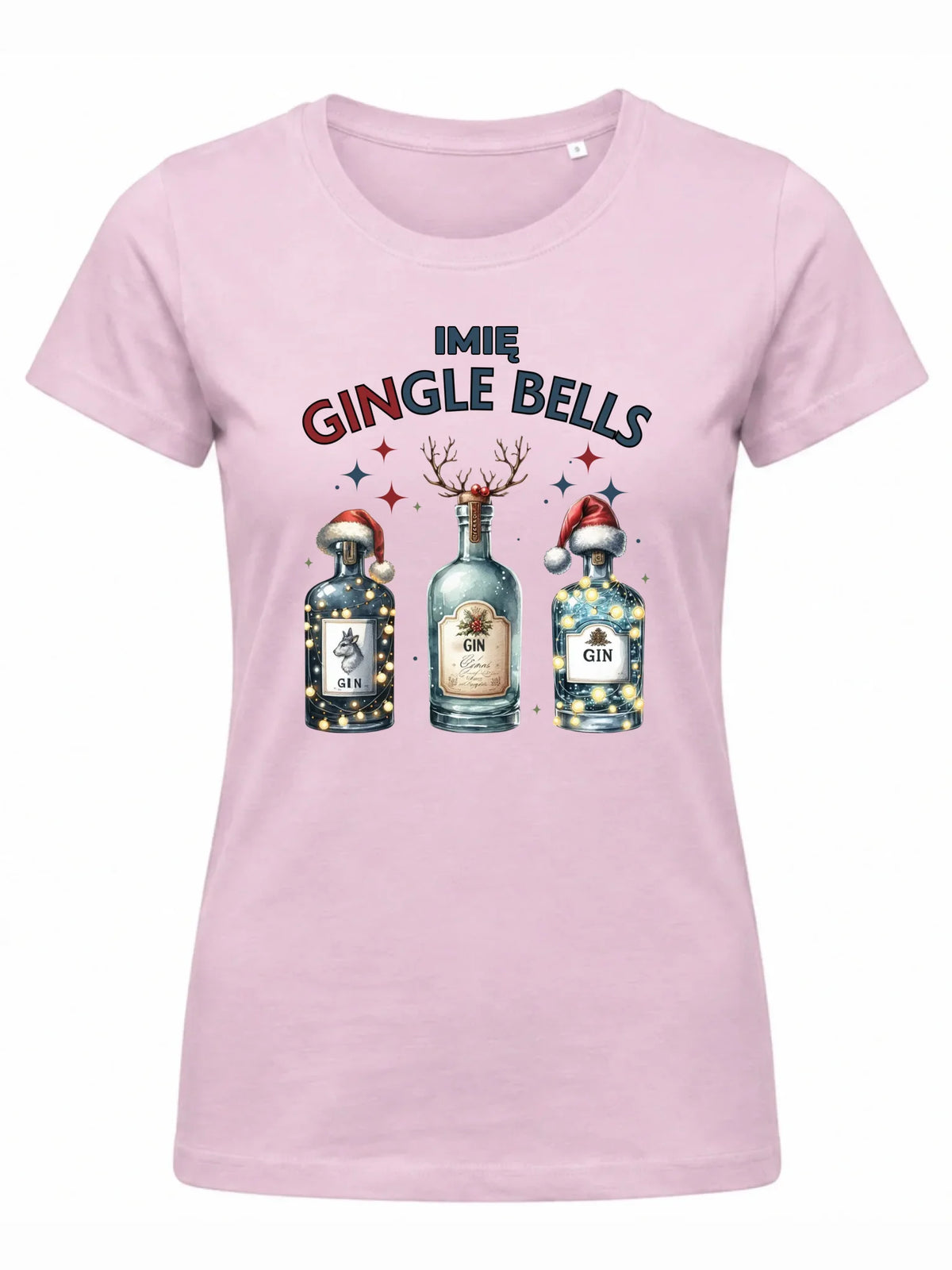 Koszulka damska świąteczna - Gin Gingle bells - personalizowana BN68