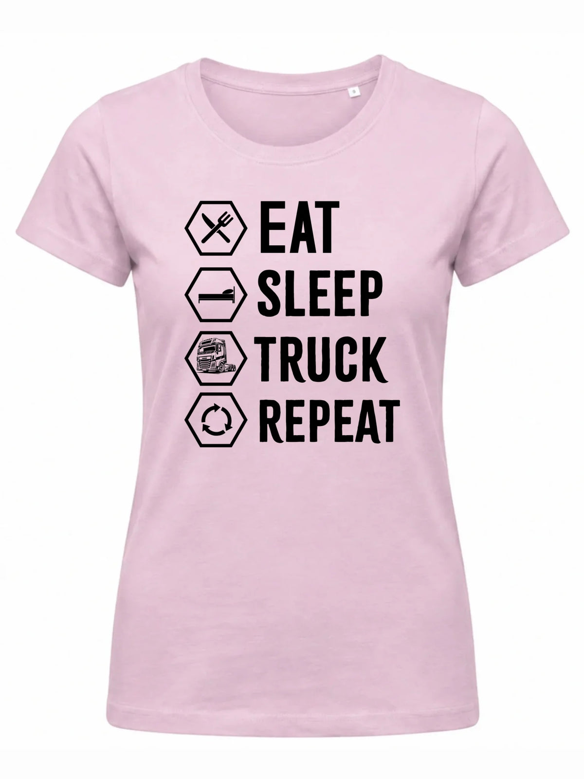 Koszulka damska dla kierowcy ciężarówki - Eat Sleep Truck Repeat ZKT05