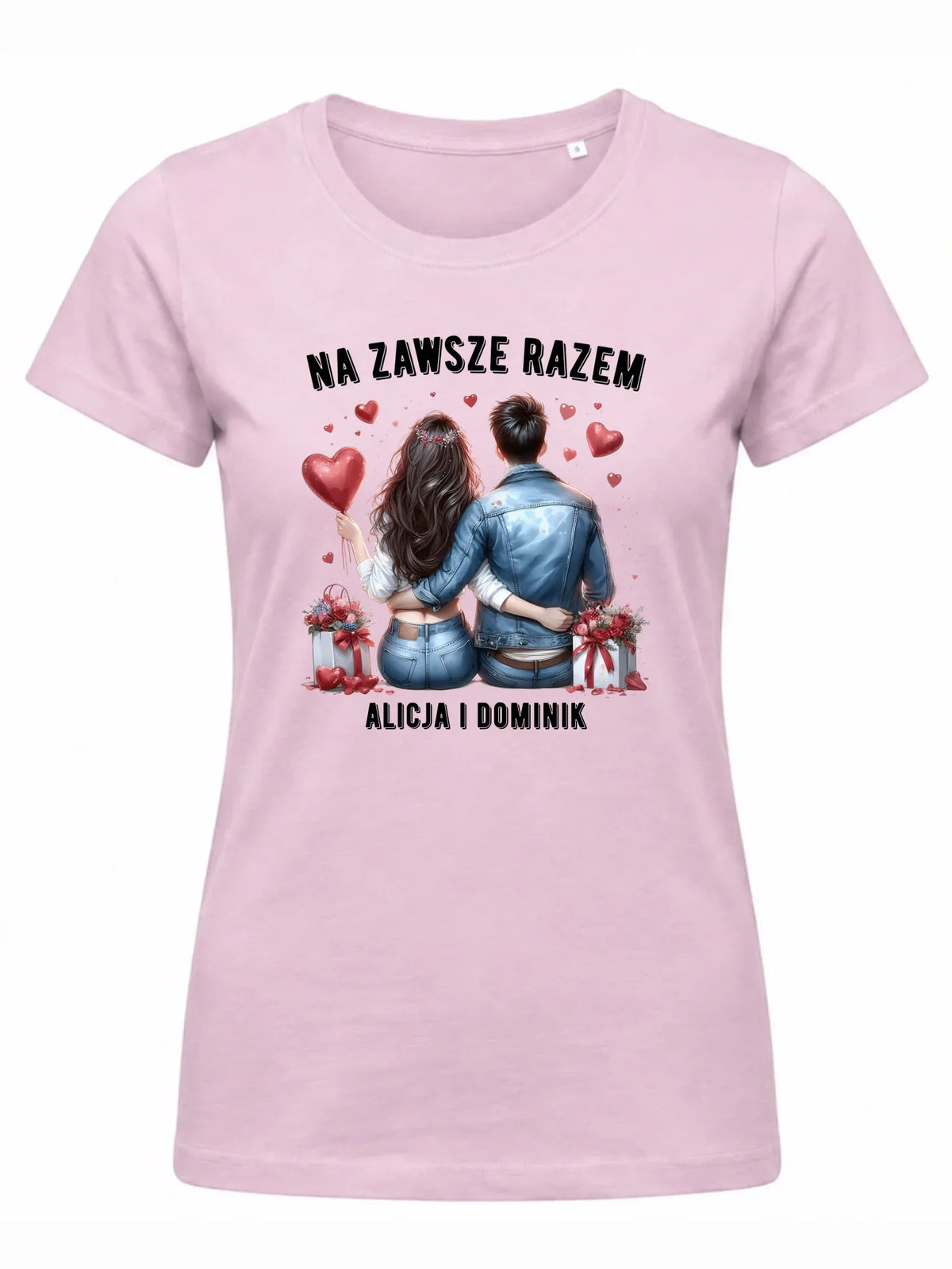 Koszulka damska dla par - Na zawsze razem - personalizowana W07