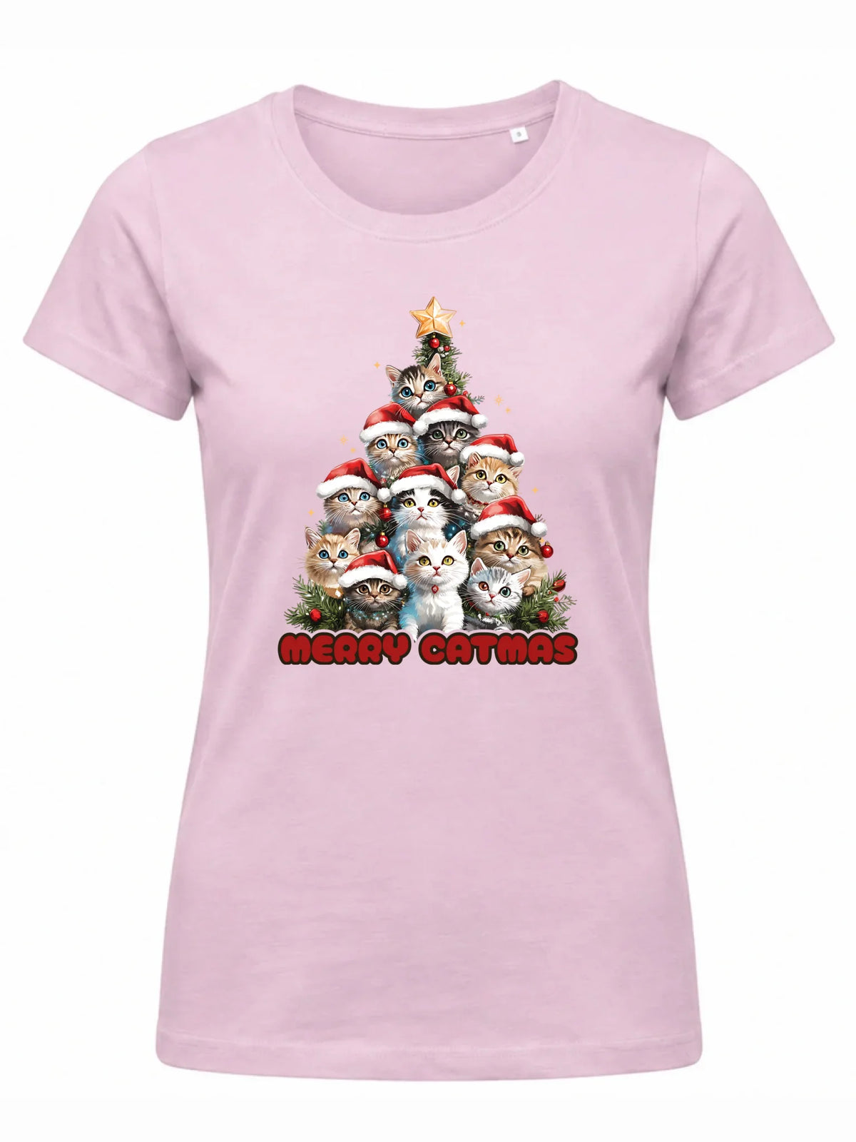 Koszulka damska świąteczna - Kocia choinka Merry Catmas BN20