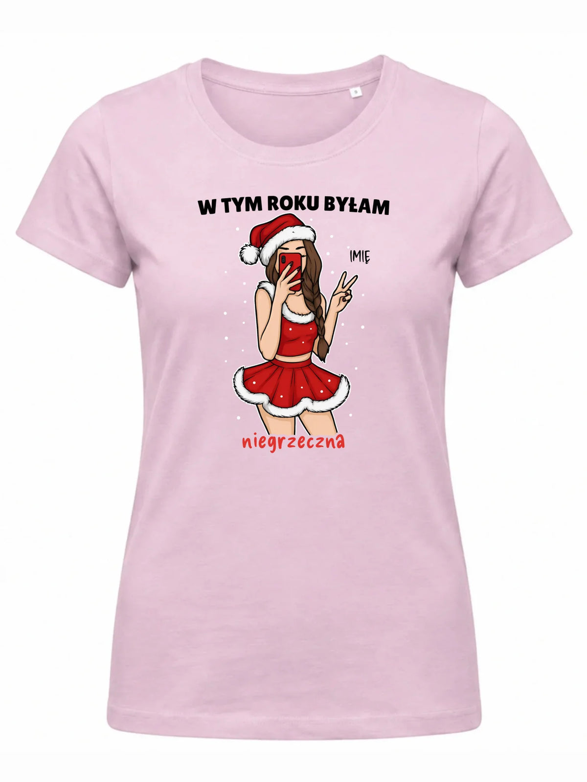 Koszulka damska świąteczna - W tym toku byłam niegrzeczna - personalizowana BN21