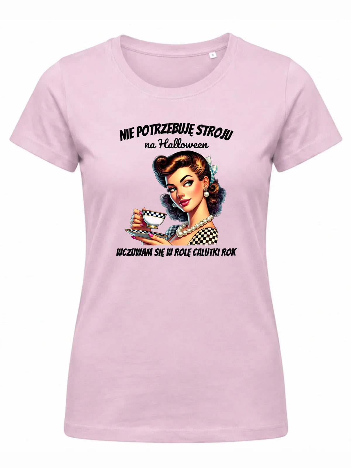Koszulka damska retro pin-up girl – Nie potrzebuję stroju na Halloween HL29