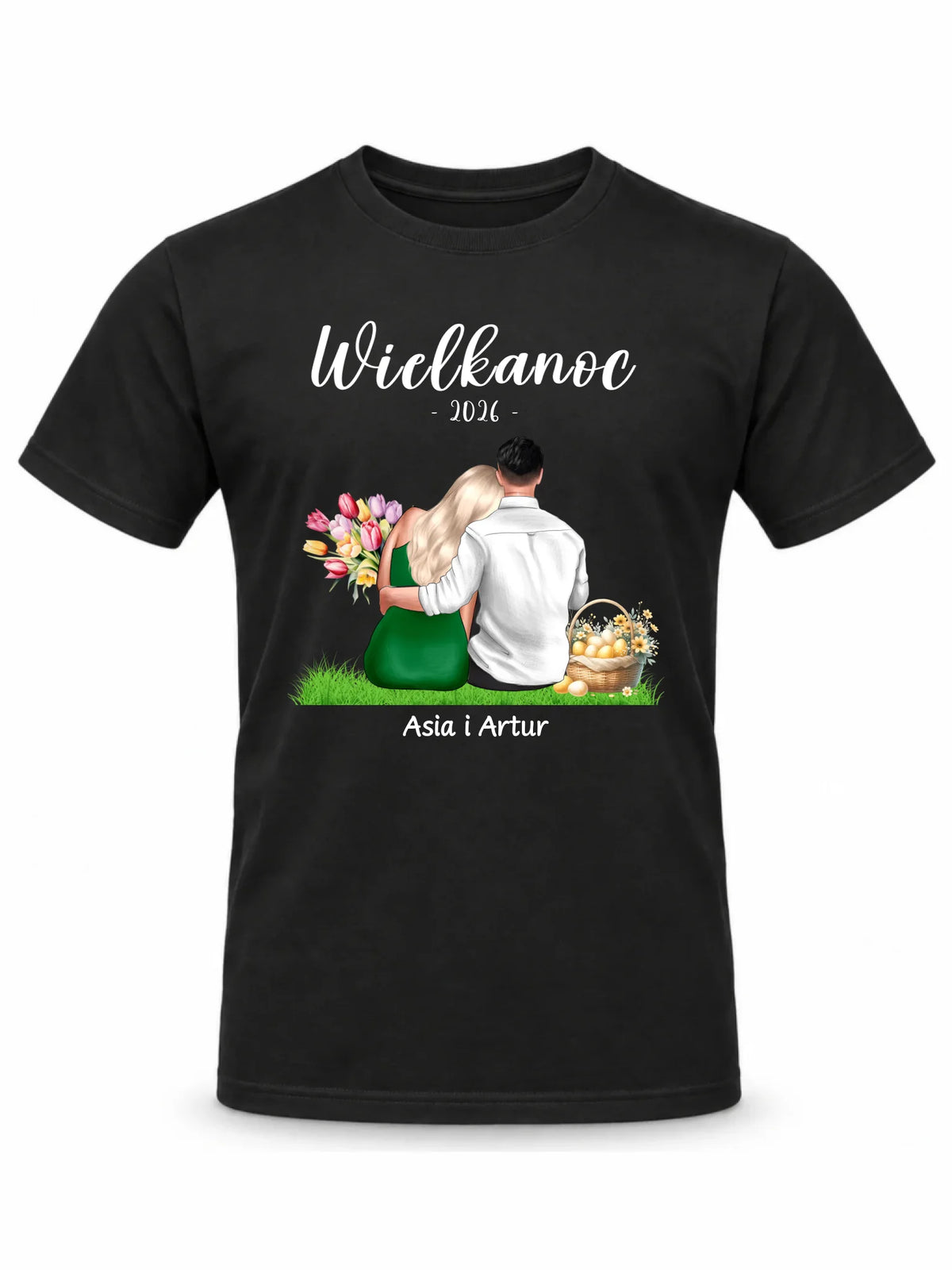 Koszulka męska na Wielkanoc dla par - personalizowana WN36