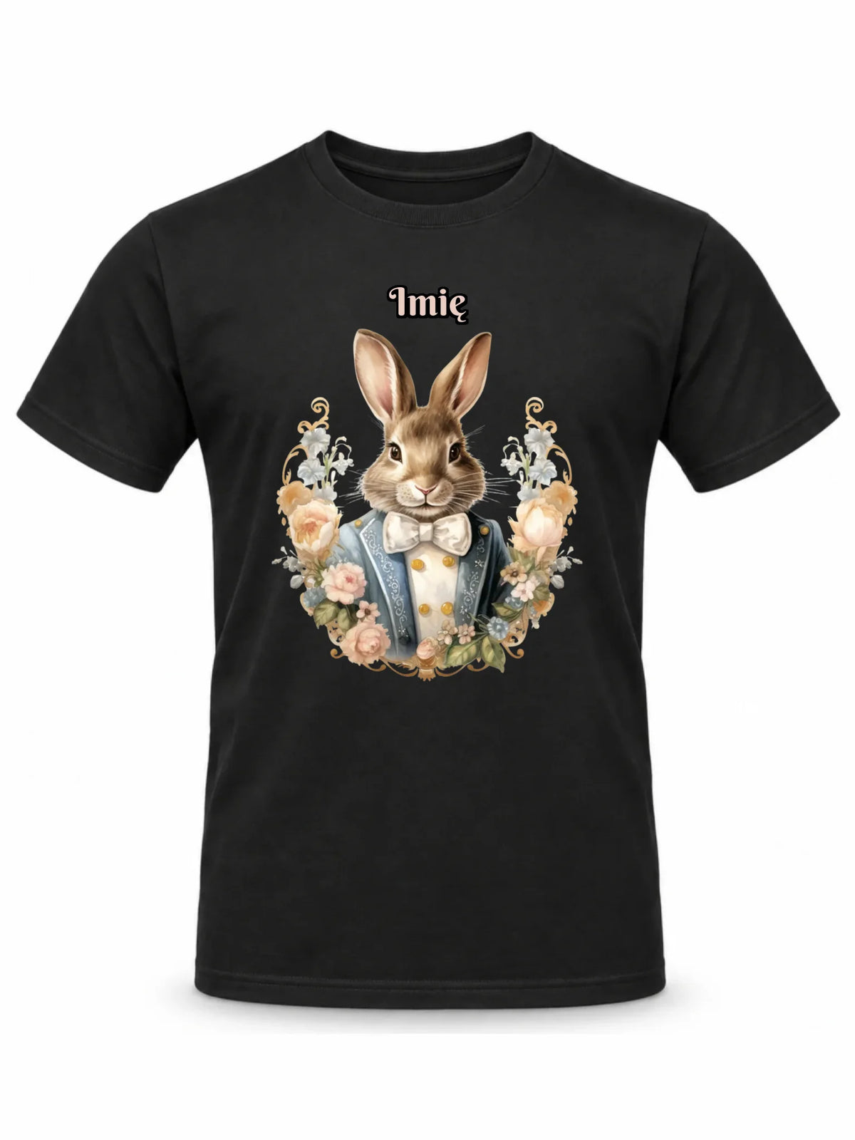 Koszulka męska na Wielkanoc - Elegancki Pan Zając - personalizowana WN06