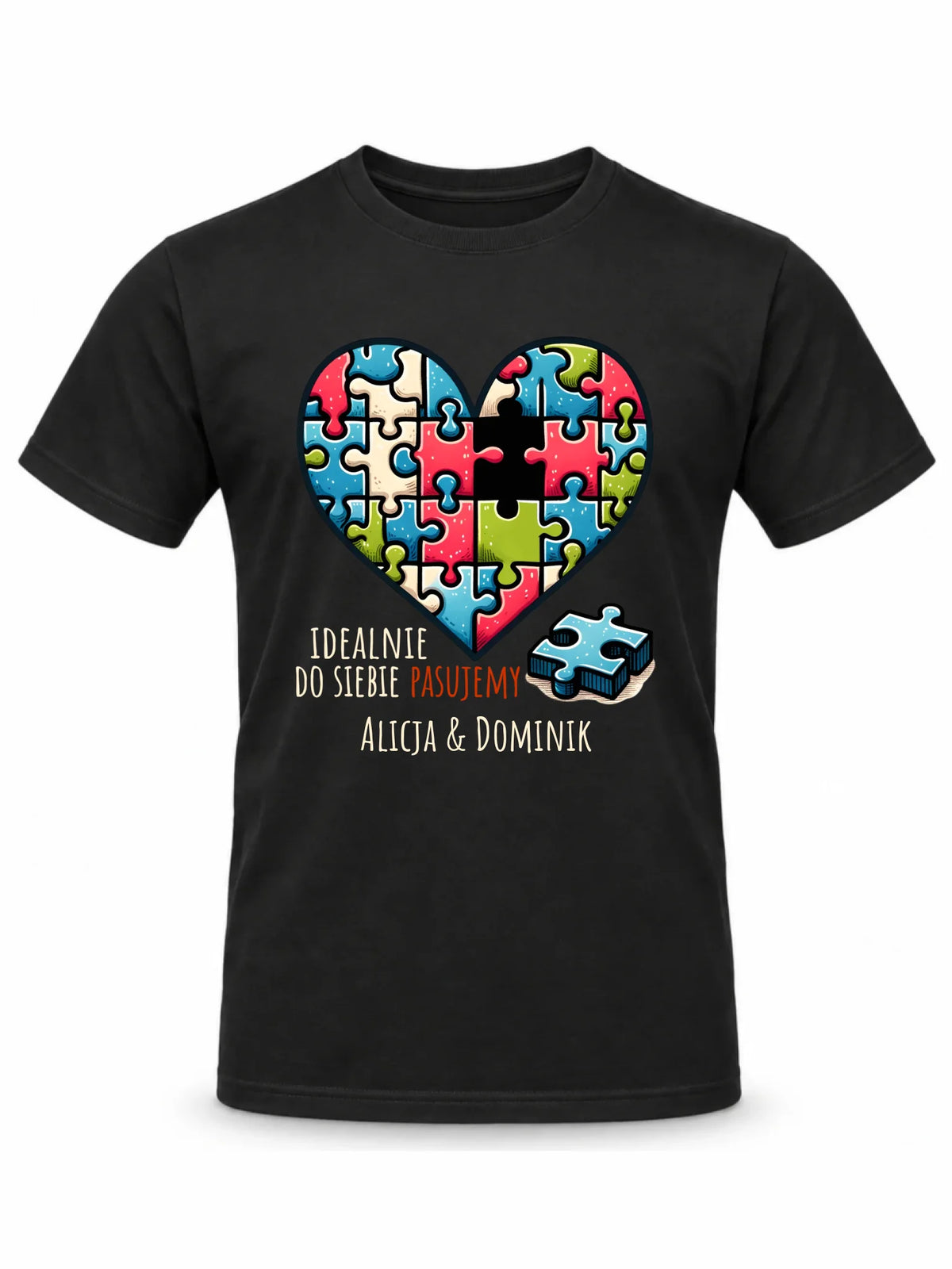Koszulka męska dla par - Idealnie do siebie pasujemy - personalizowana W44