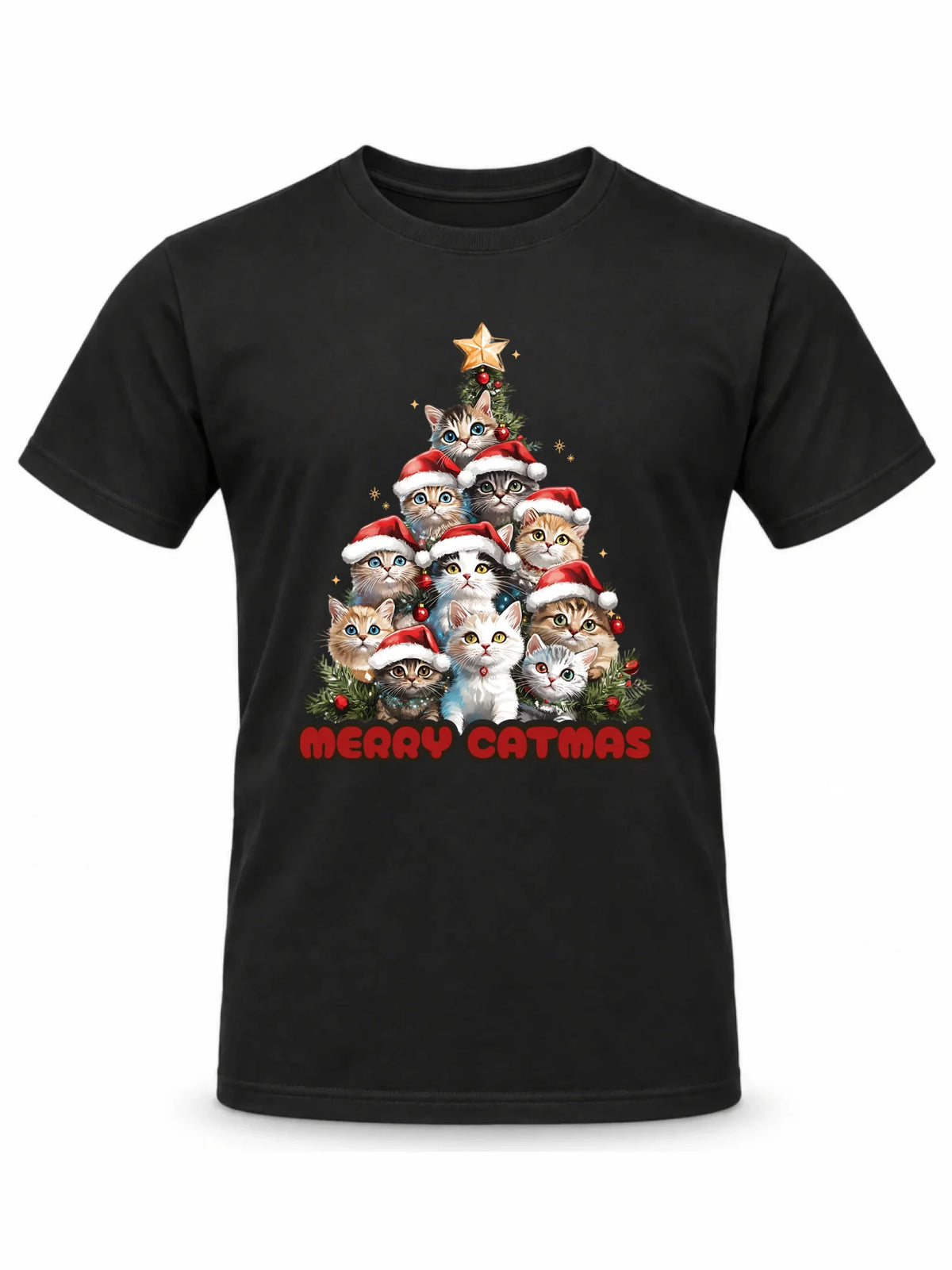 Koszulka męska świąteczna - Kocia choinka Merry Catmas BN20