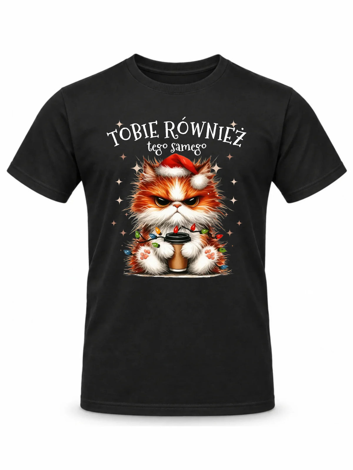 Koszulka męska świąteczna - Grumpy Cat Tobie również tego samego BN32