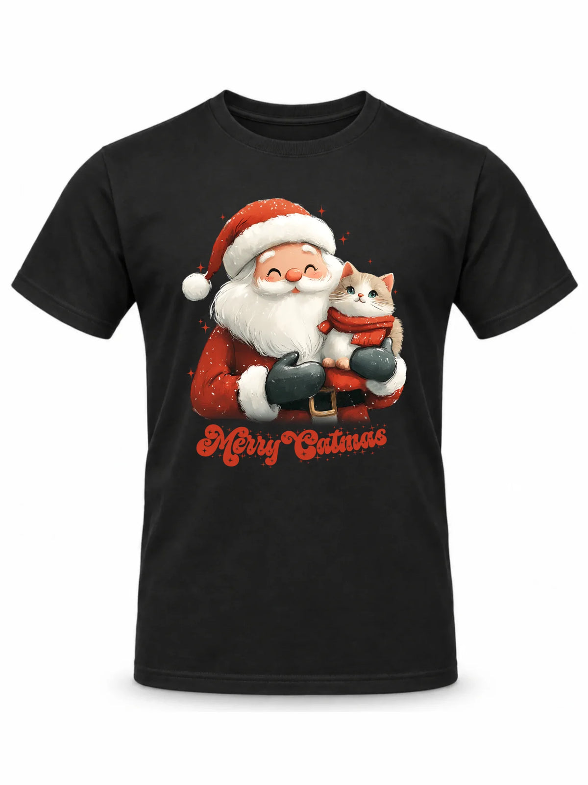Koszulka męska świąteczna - Z kotem Merry Catmas BN38