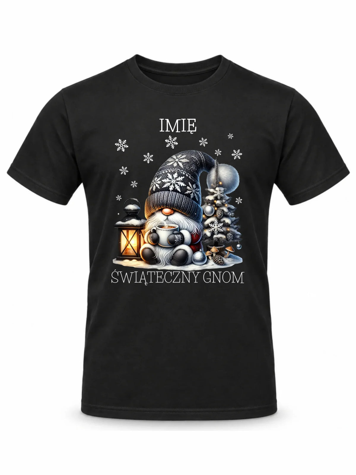 Koszulka męska świąteczna - Gnom z czekoladą - personalizowana BN41