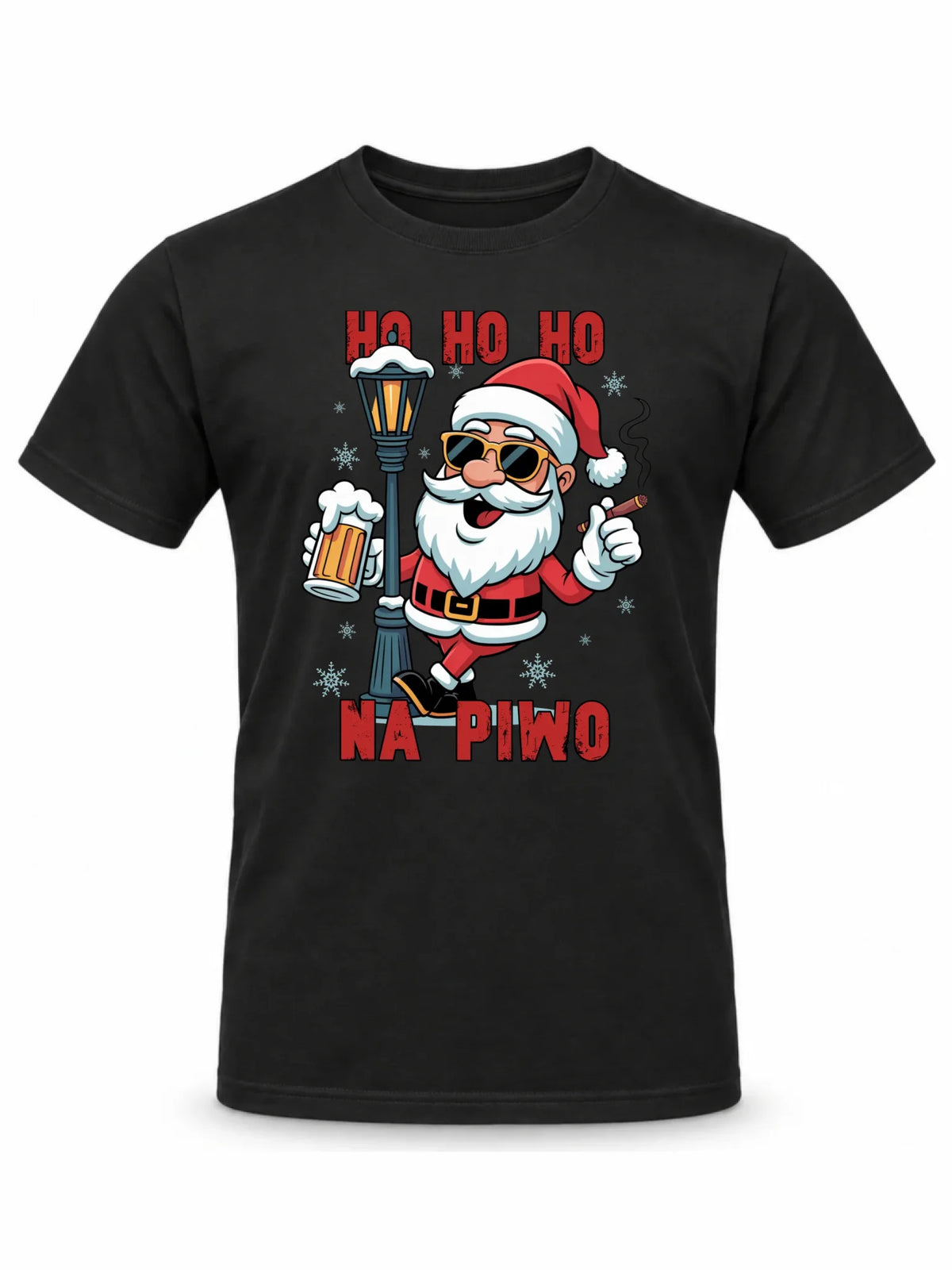 Koszulka męska świąteczna - Mikołaj Ho ho ho na piwo BN64