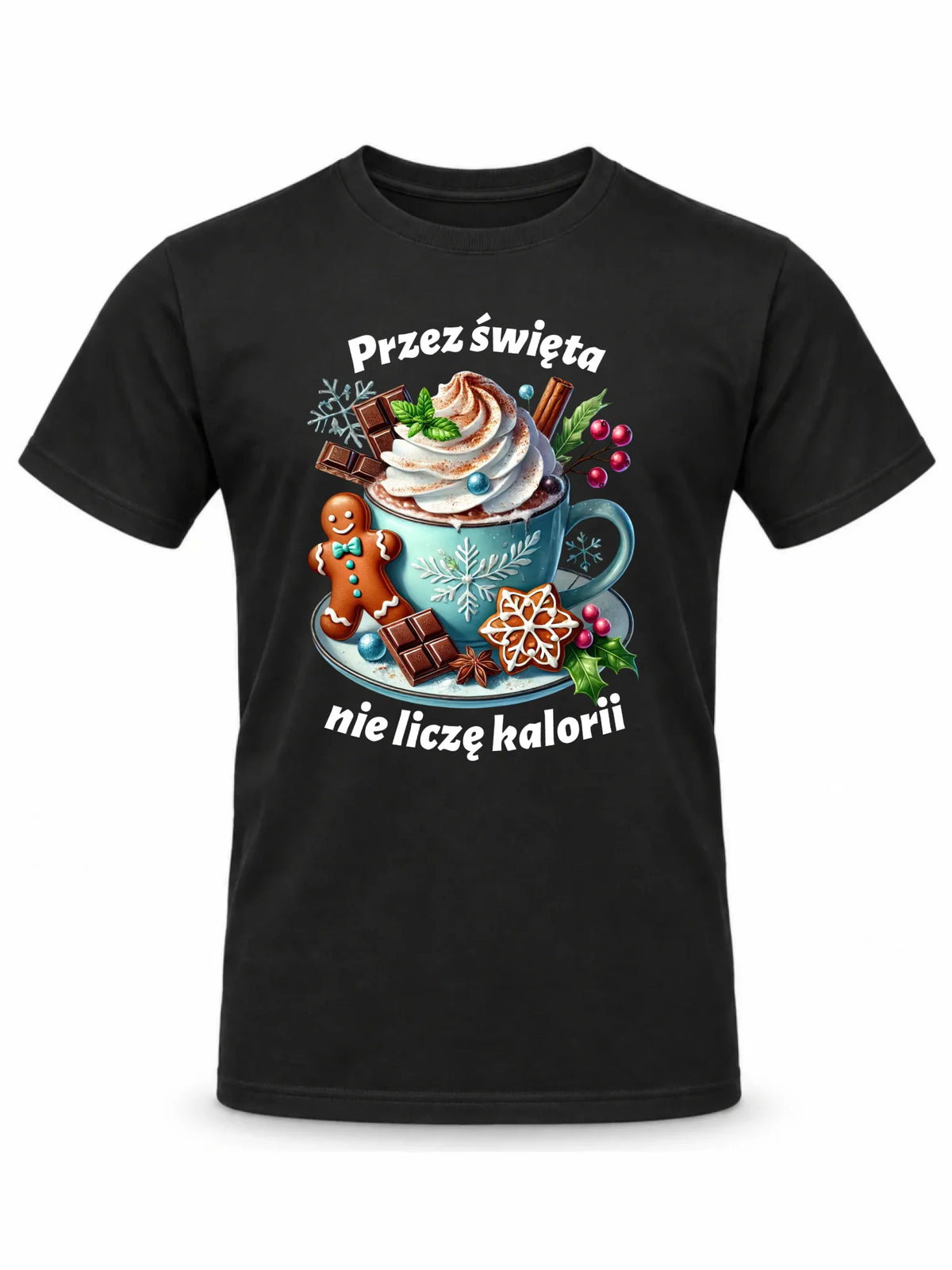 Koszulka męska świąteczna - Przez święta nie liczę kalorii BN31