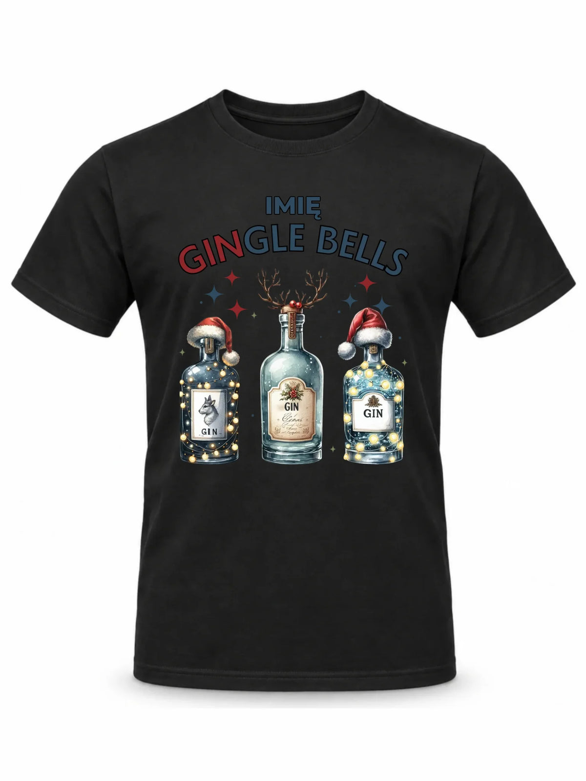 Koszulka męska świąteczna - Gin Gingle bells - personalizowana BN68