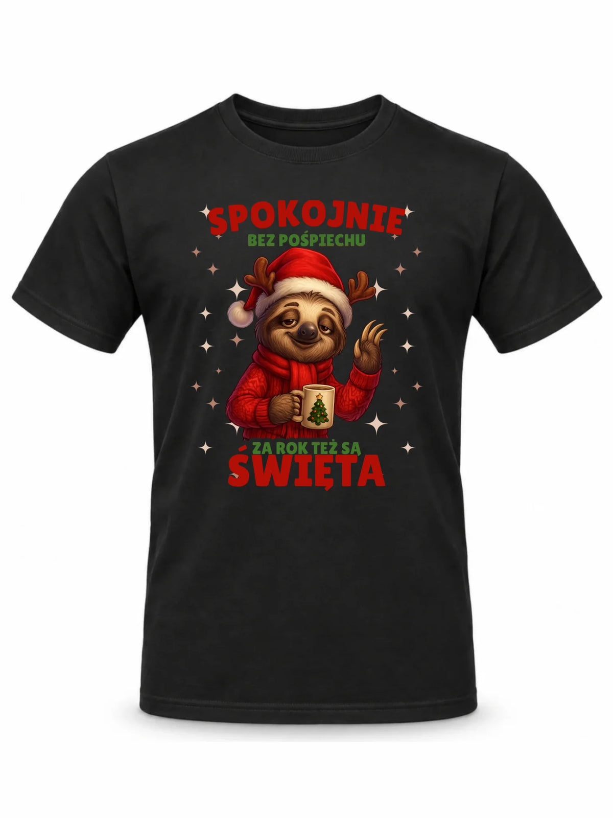 Koszulka męska świąteczna - Leniwiec Za rok też są święta BN92