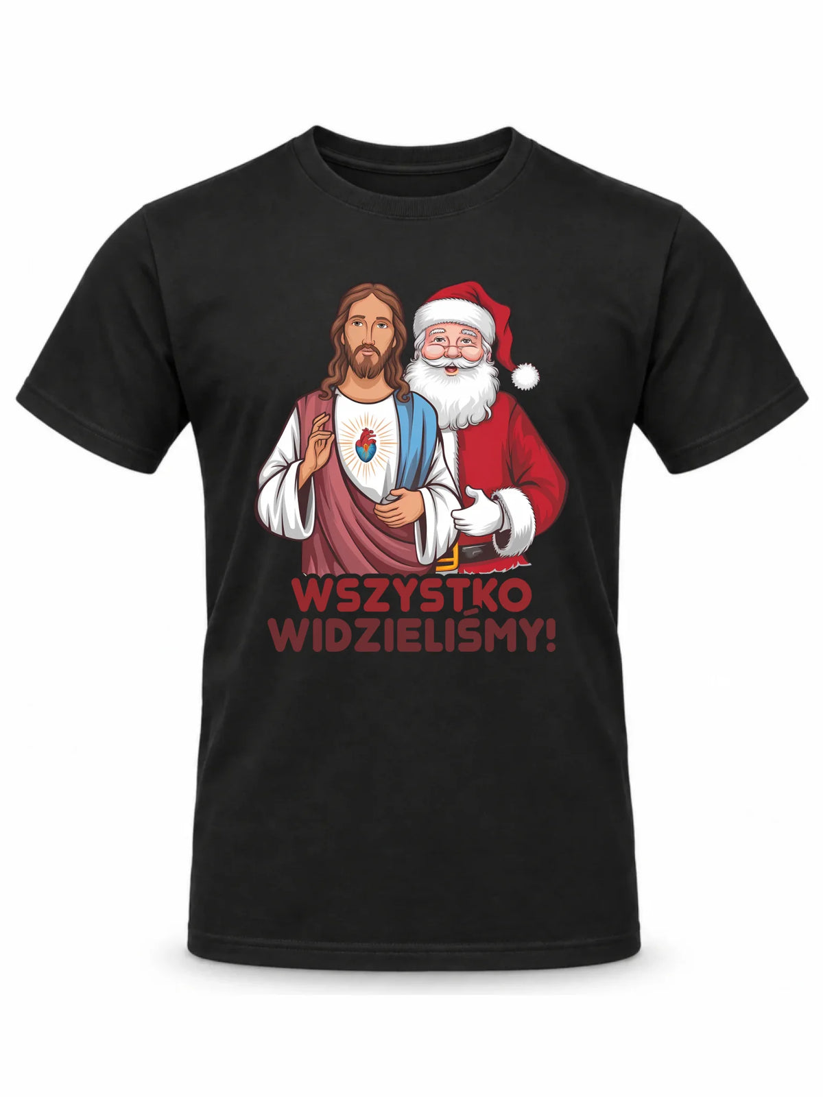 Koszulka męska świąteczna - Jezus i Mikołaj Wszystko widzieliśmy BN89