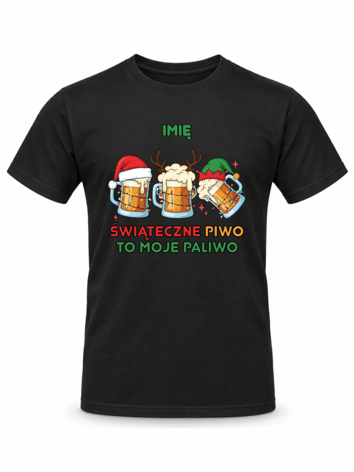 Koszulka męska świąteczna - Świąteczne piwo to moje paliwo - personalizowana BN119