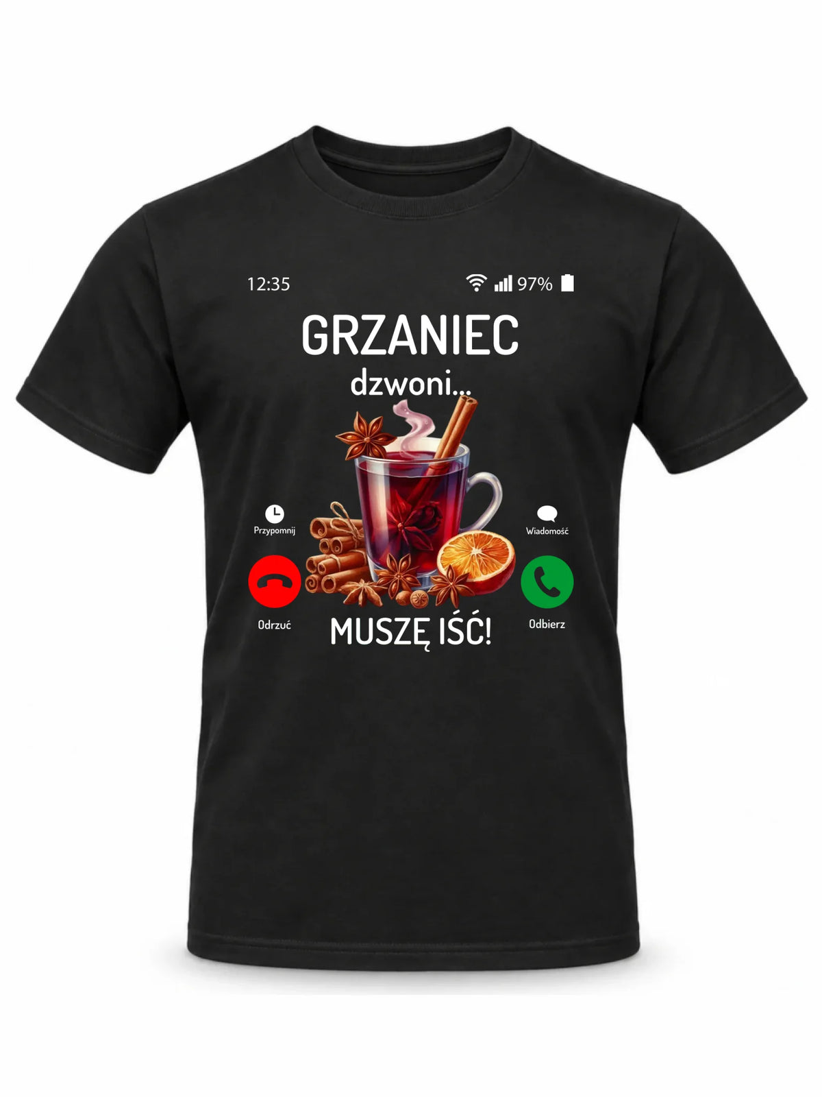 Koszulka męska świąteczna - Grzaniec dzwoni, muszę iść BN127