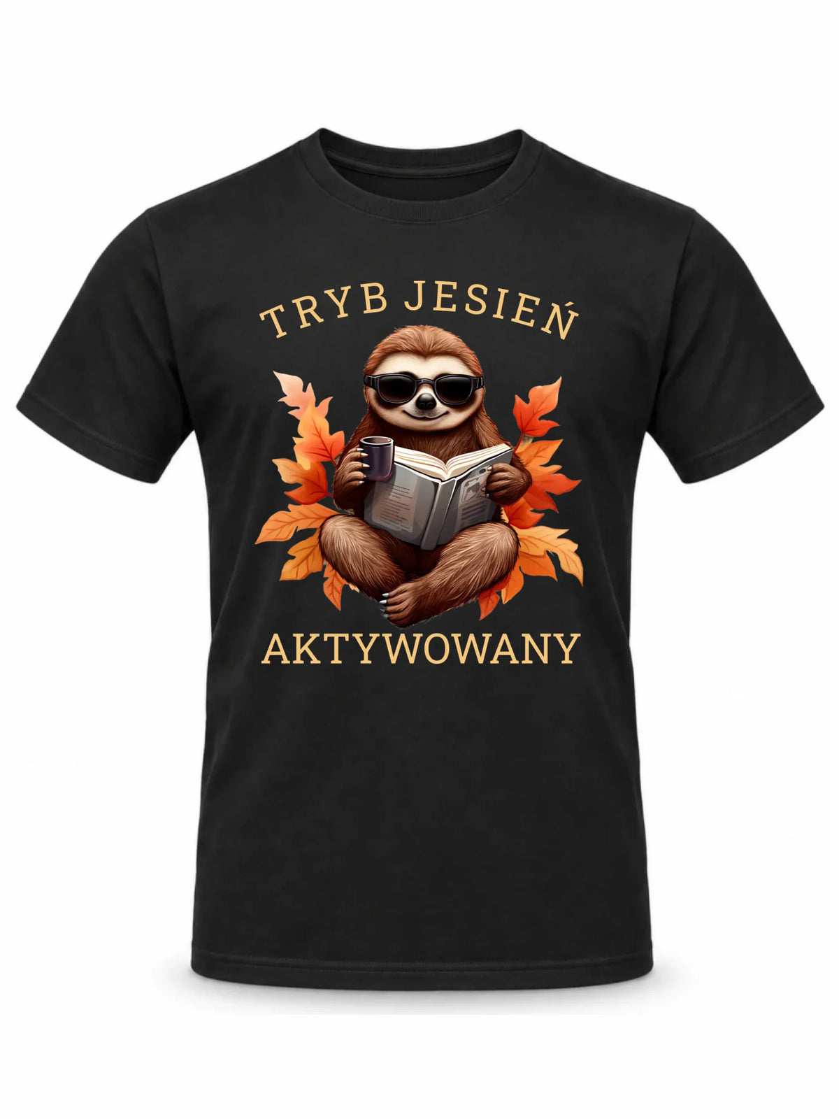 Koszulka męska jesienna - Leniwiec - Tryb jesień aktywowany JS23
